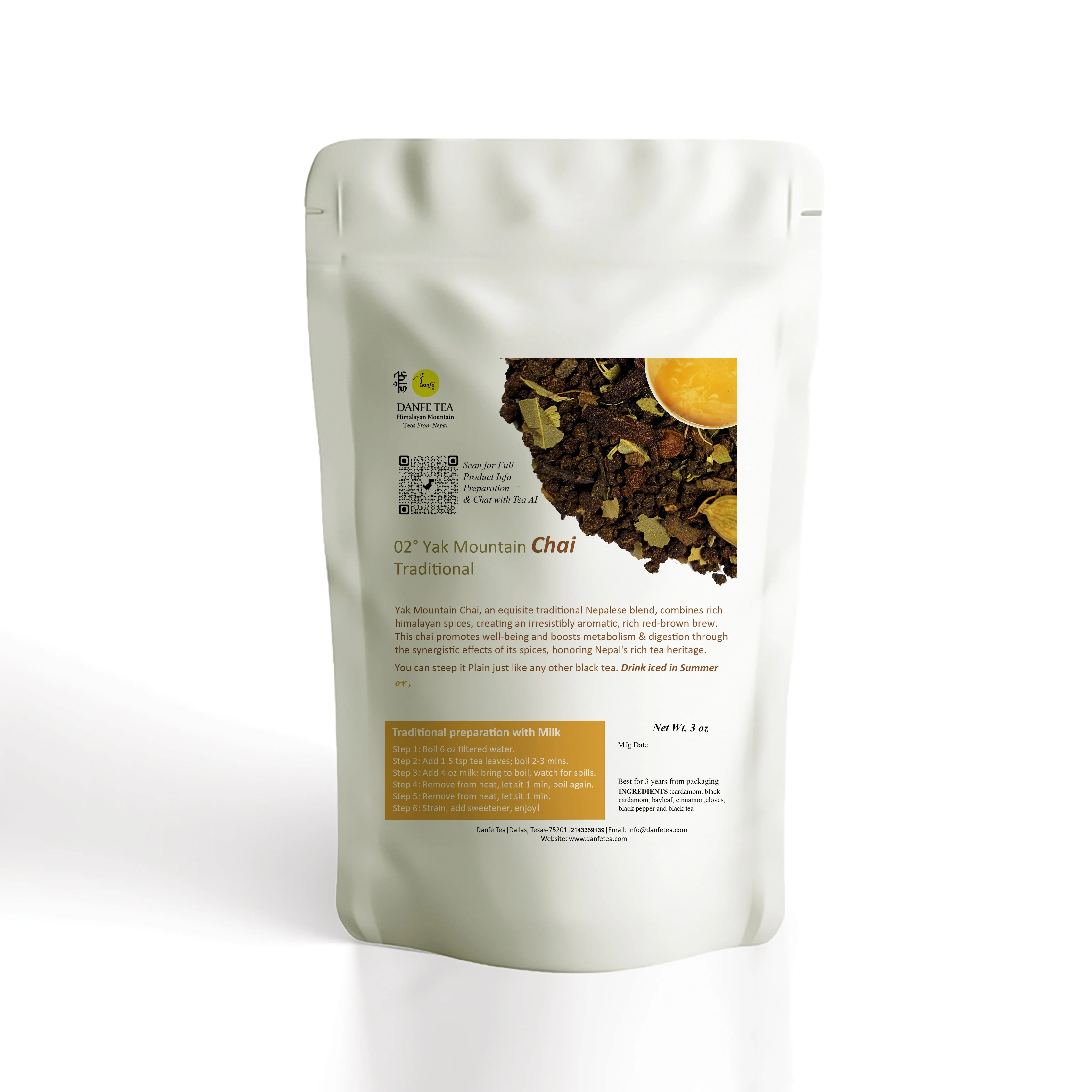 Danfe Yak Mountain Loose Leaf Masala Chai Tea - Image 2