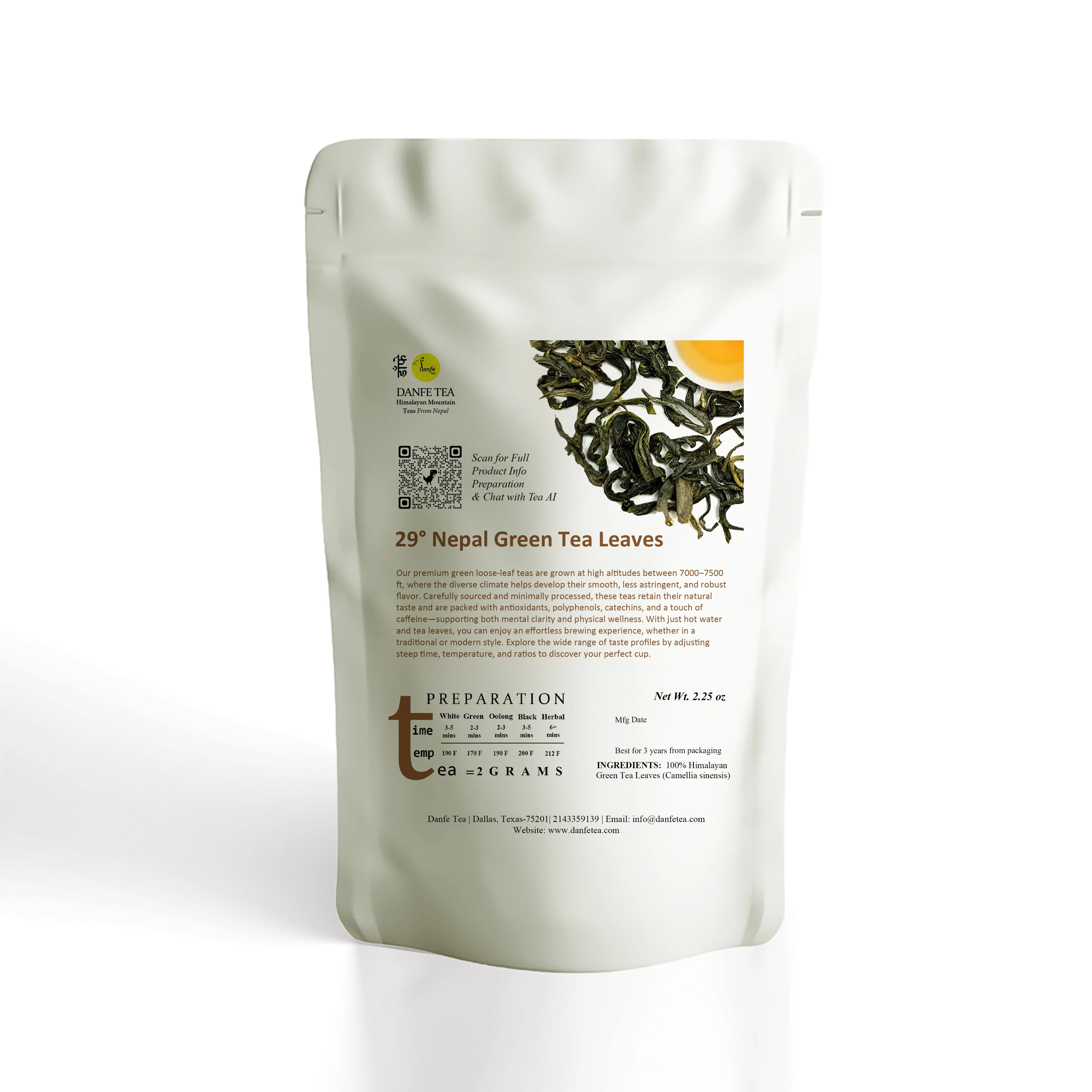 Danfe Nepal Green Tea Leaves - Image 2