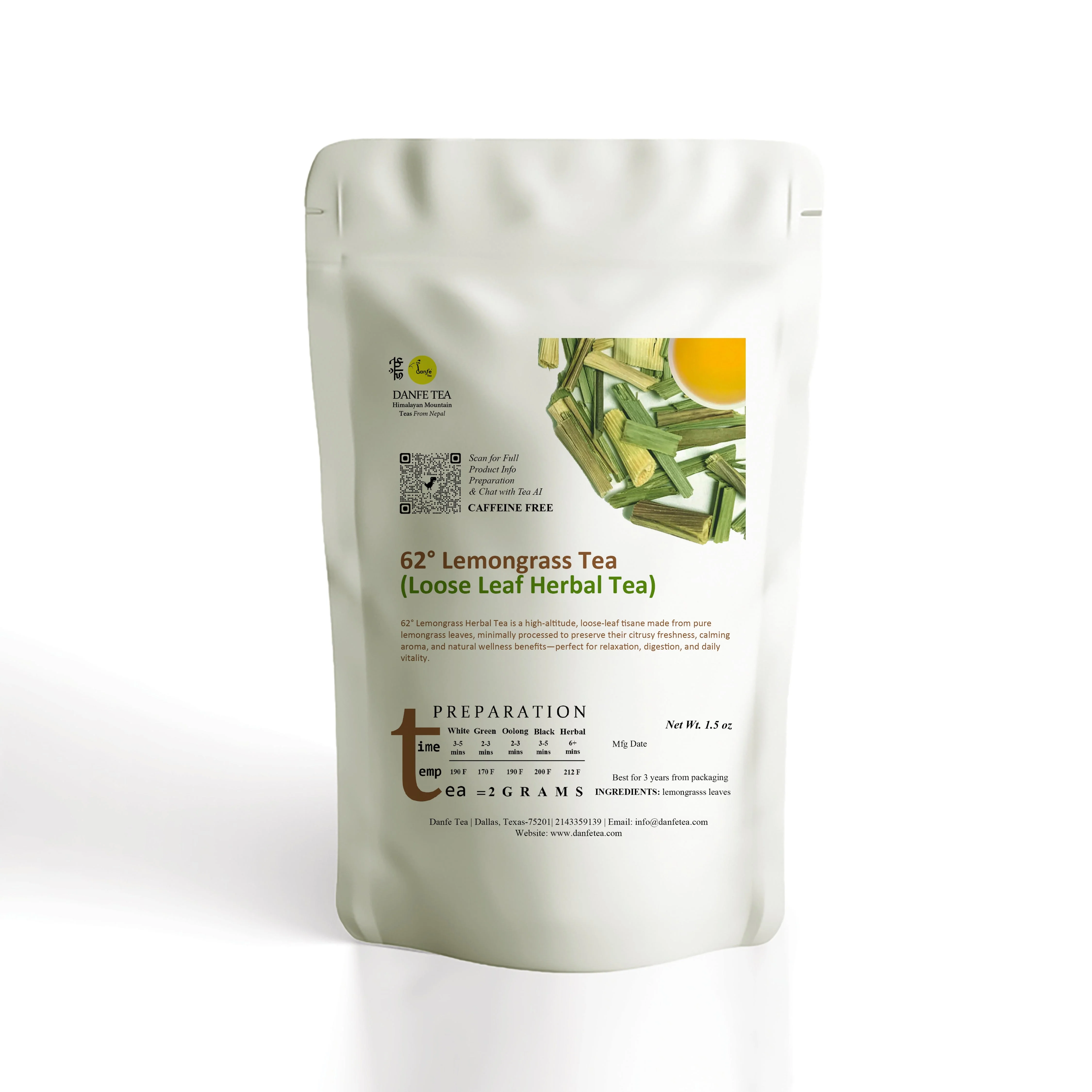 Danfe Lemongrass Tea (Loose Leaf Herbal Tea) - Image 2