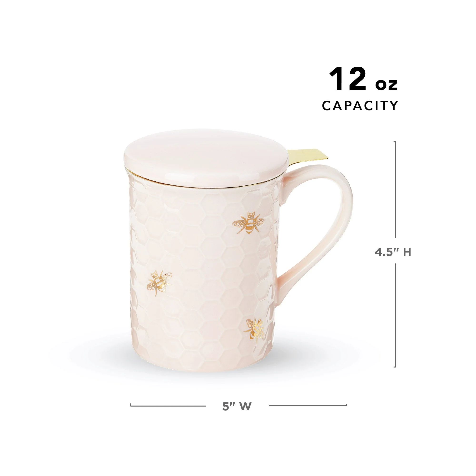 Pinky Up Annette: Honeycomb Ceramic Tea Mug & Infuser - Image 6