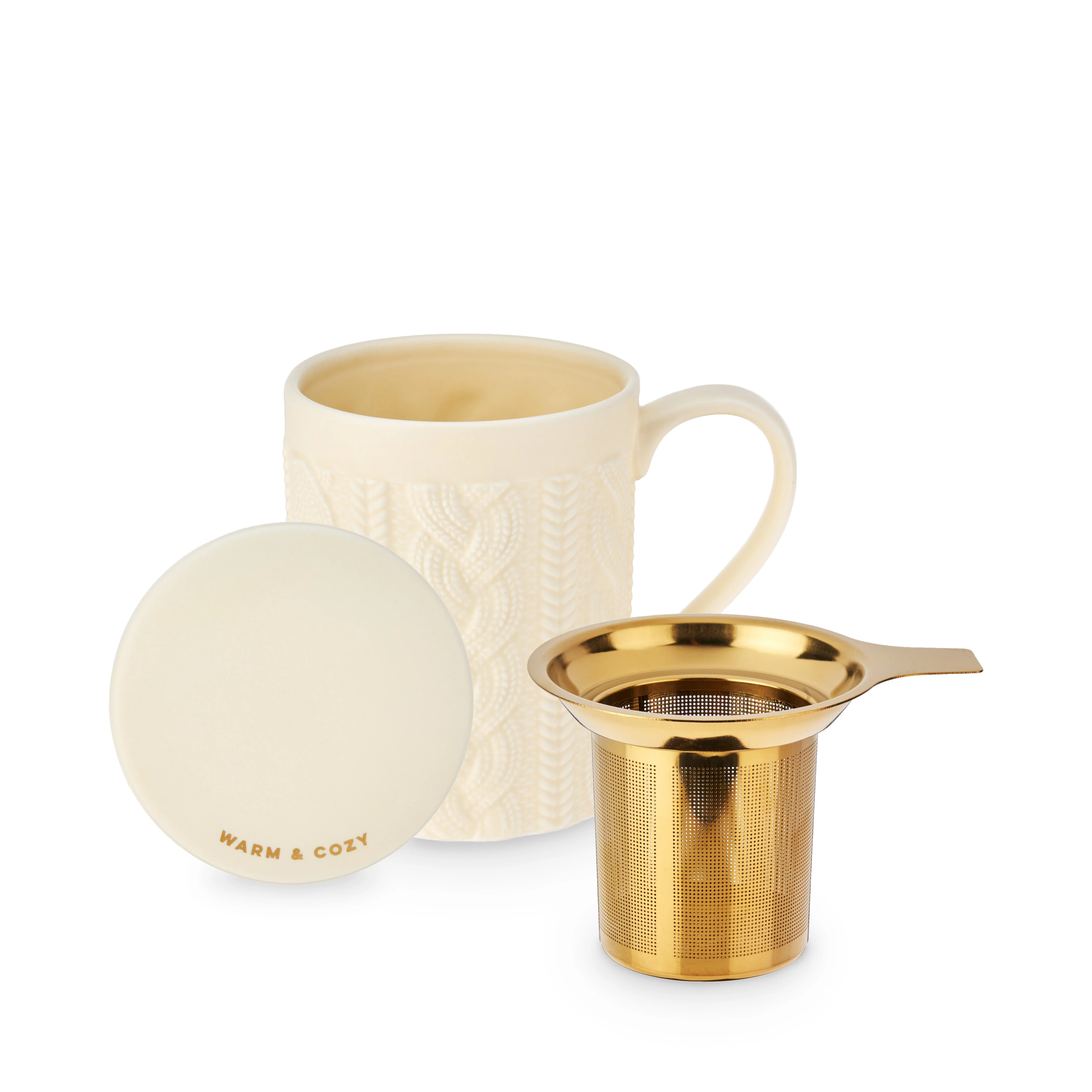 Pinky Up Annette Knit Ceramic Tea Mug & Infuser - Image 3