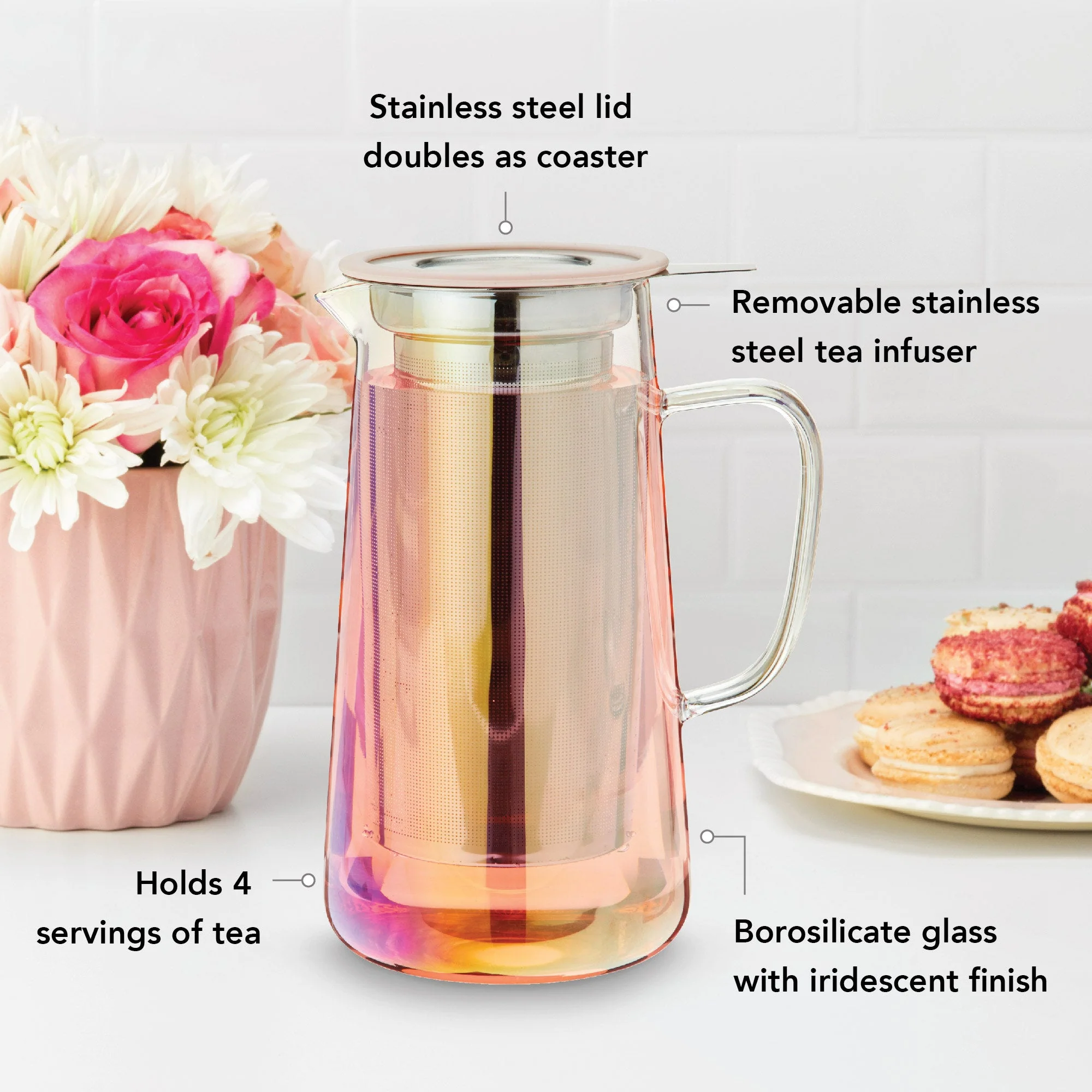 Pinky Up Annika Glass Teapot & Infuser - Image 4