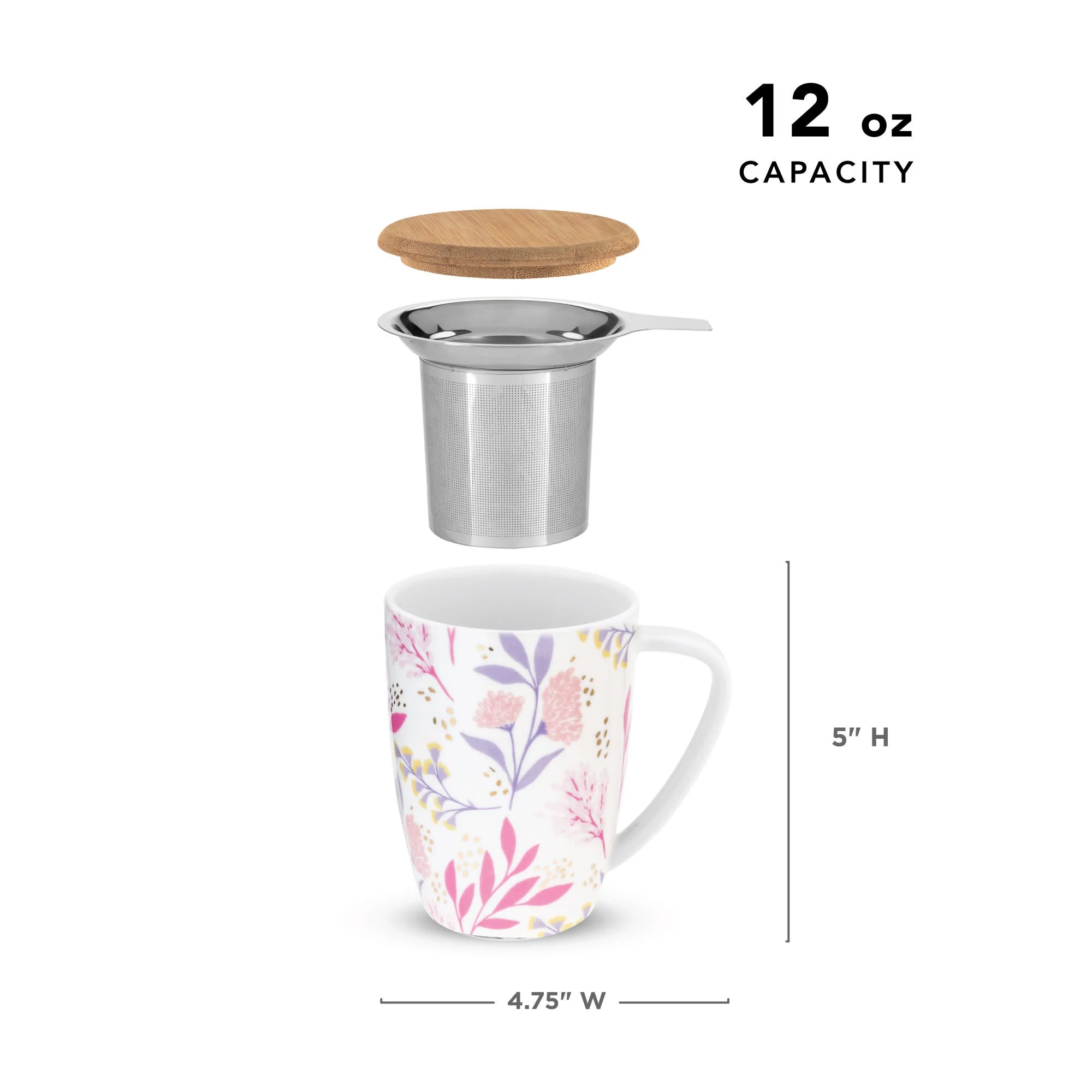 Pinky Up Bailey: Botanical Bliss Ceramic Tea Mug & Infuser - Image 6