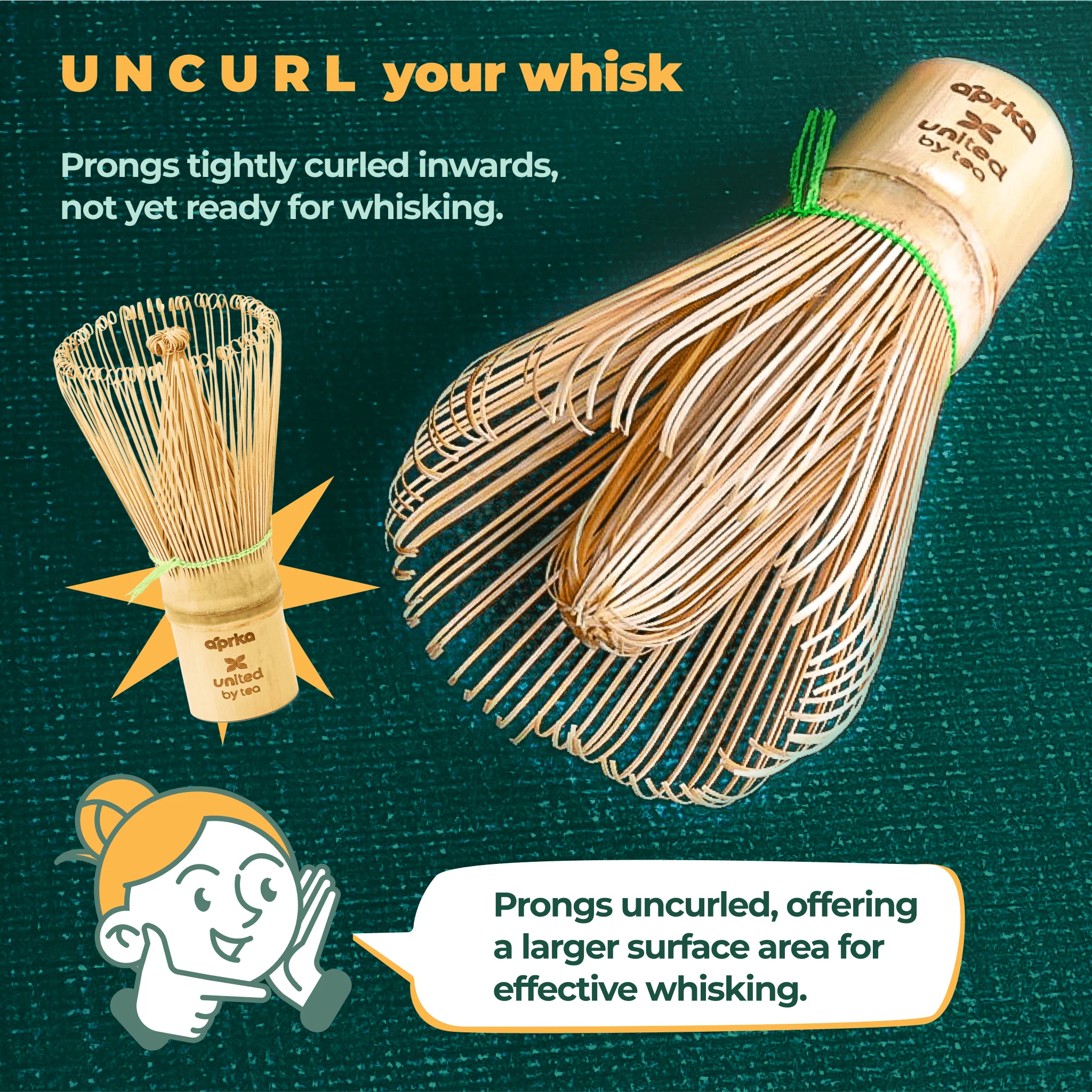 Aprika Life Bamboo Matcha Whisk (100 Prongs) - Image 4