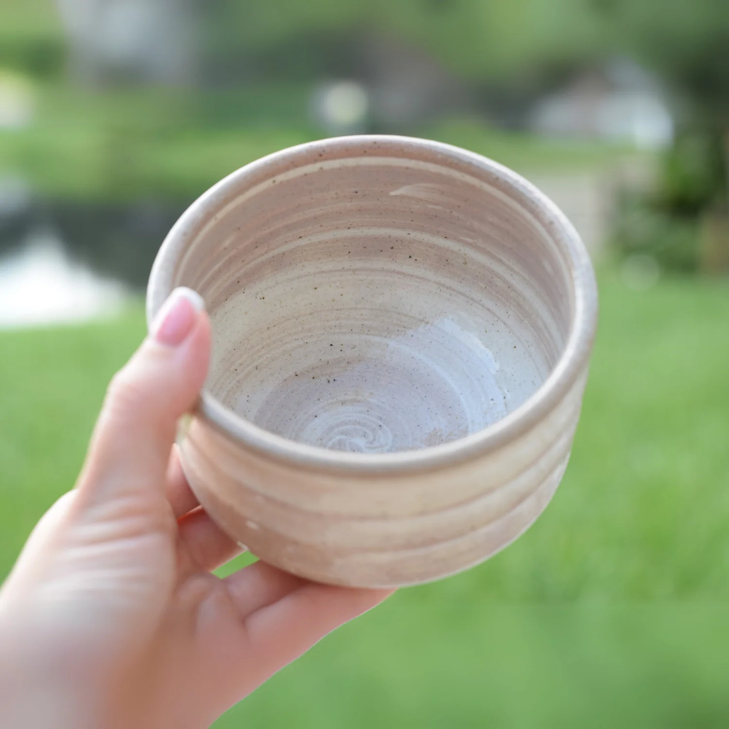 Aprika Life Beige Ceramic Matcha Bowl - Image 2