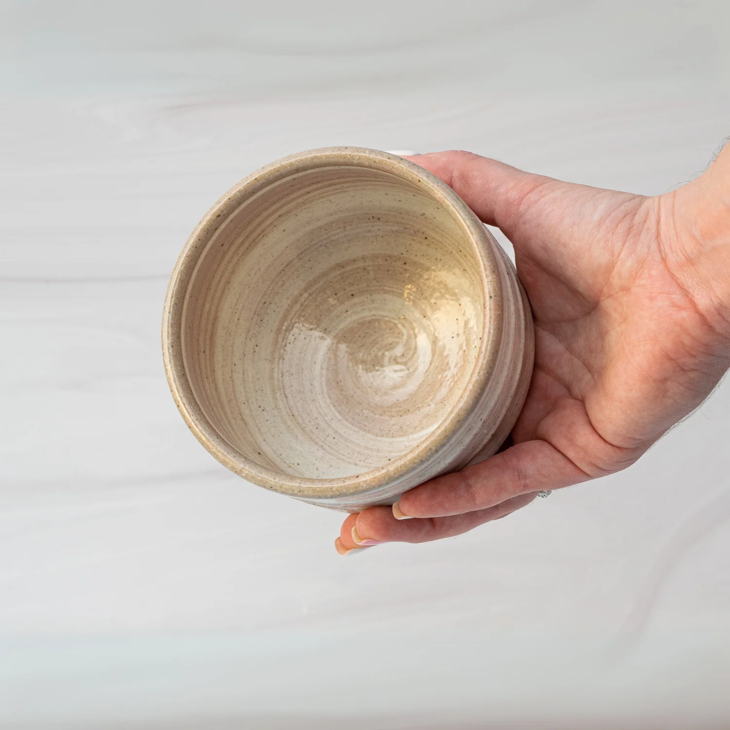 Aprika Life Beige Ceramic Matcha Bowl - Image 3