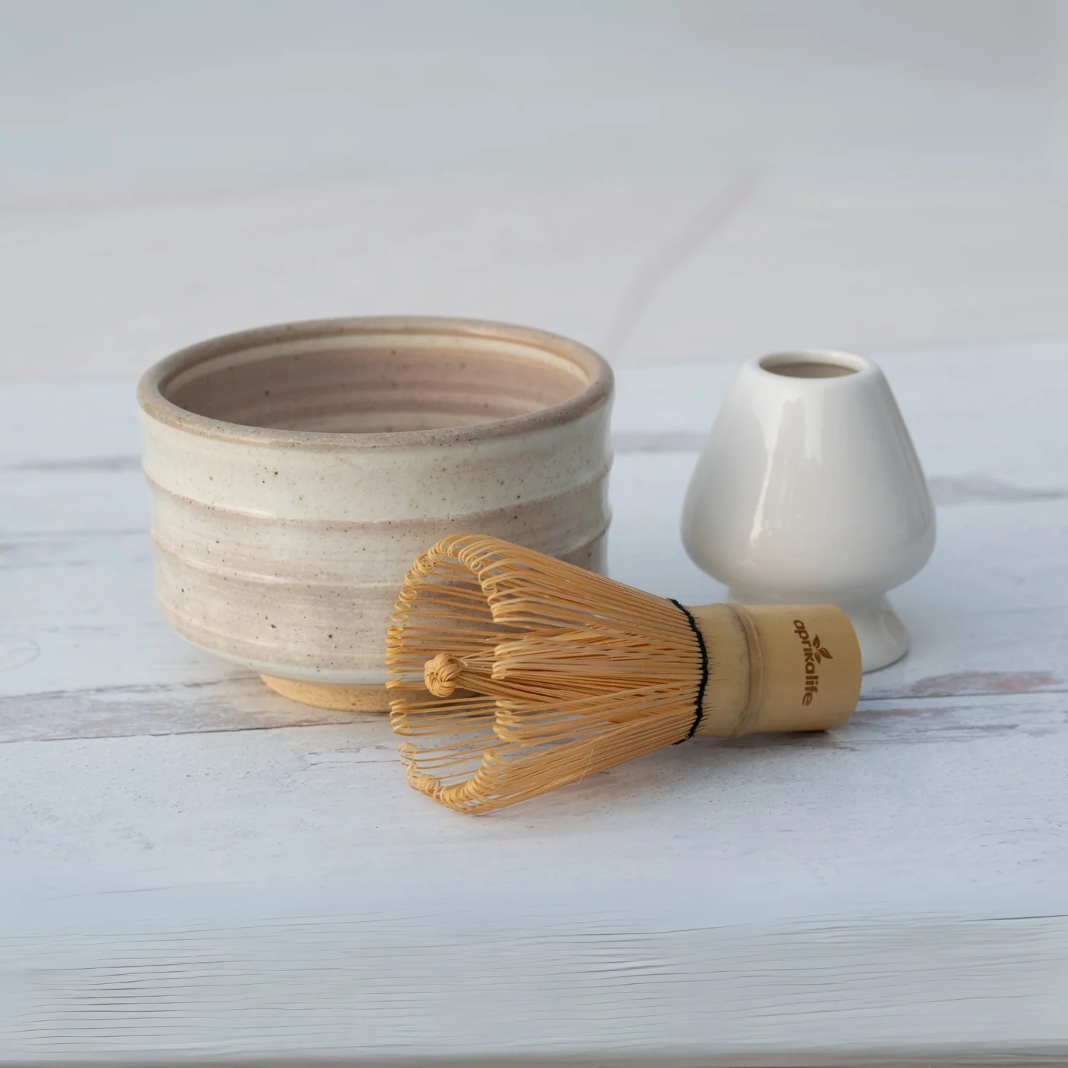 Aprika Life Beige Ceramic Matcha Bowl - Image 5