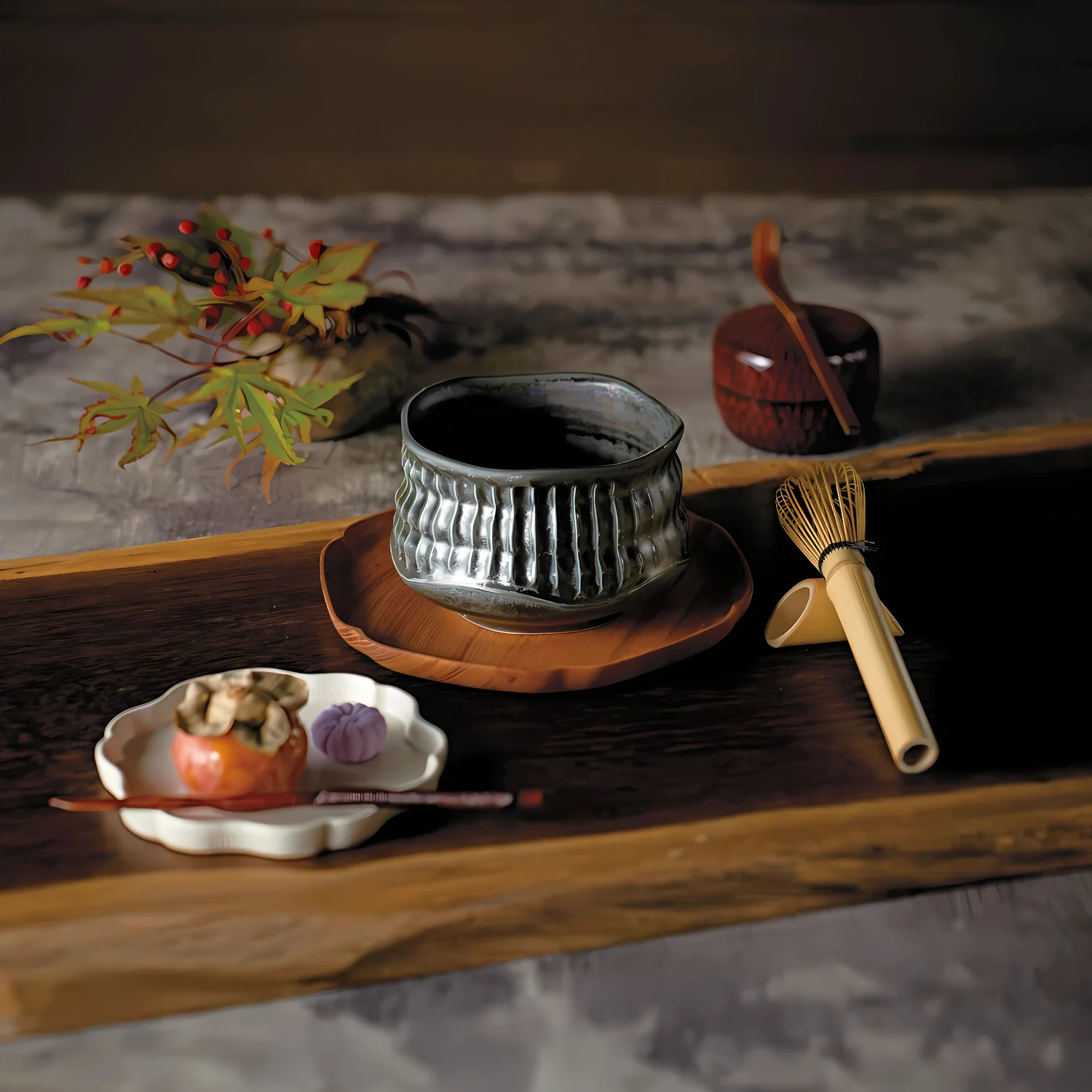 Aprika Life Black Ceramic Meisen Matcha Bowl - Image 2