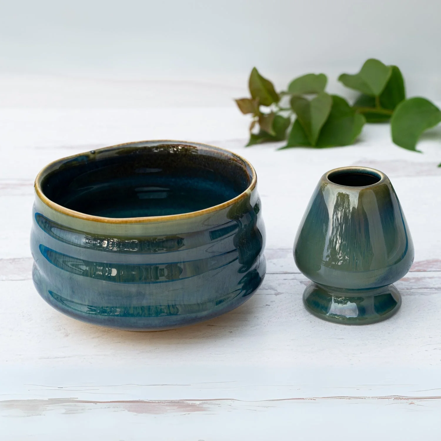 Aprika Life Blue Ceramic Matcha Bowl - Image 2