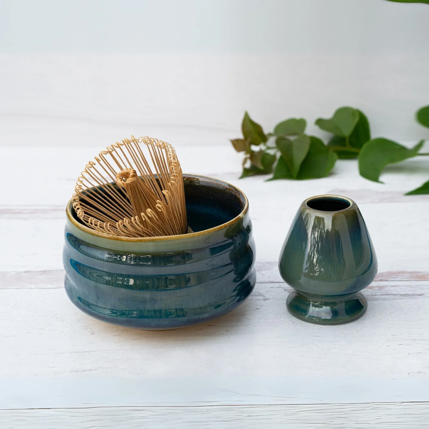 Aprika Life Blue Ceramic Matcha Bowl - Image 3