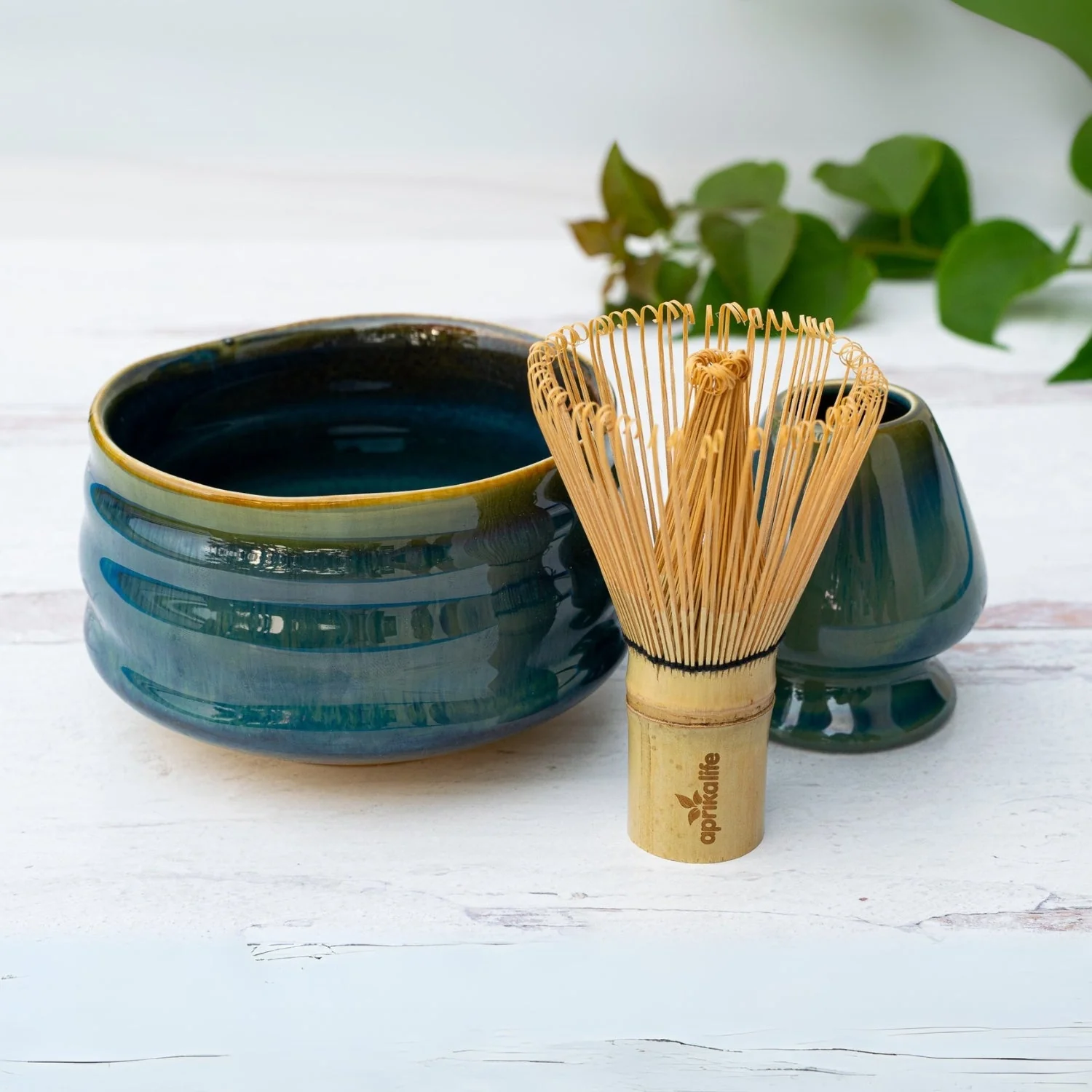 Aprika Life Blue Ceramic Matcha Bowl - Image 4