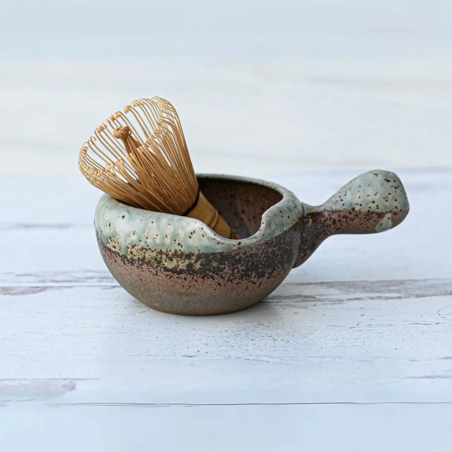 Aprika Life Brown Ceramic Matcha Bowl with Spout - Image 4