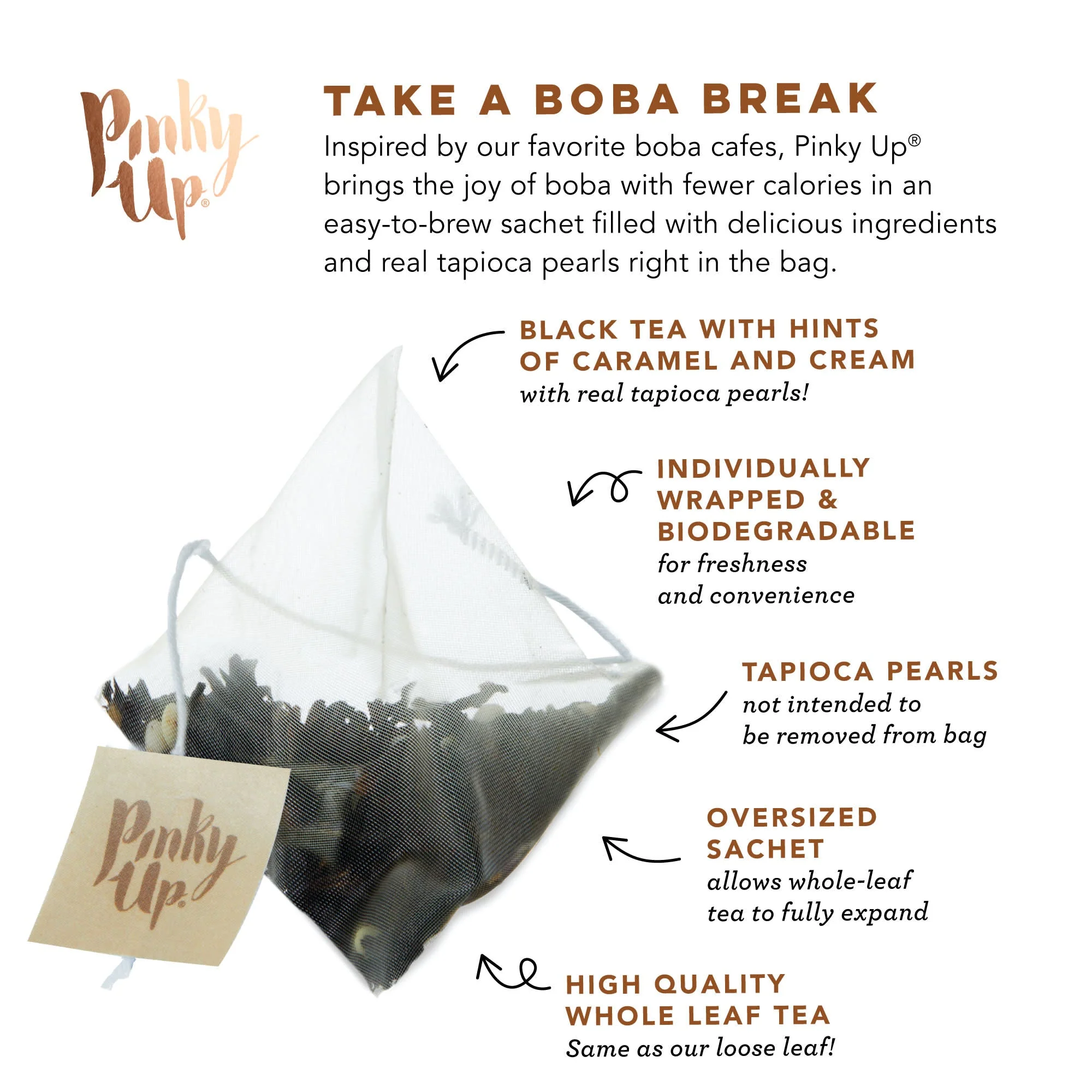 Pinky Up Brown Sugar Boba Tea Sachets - Image 5