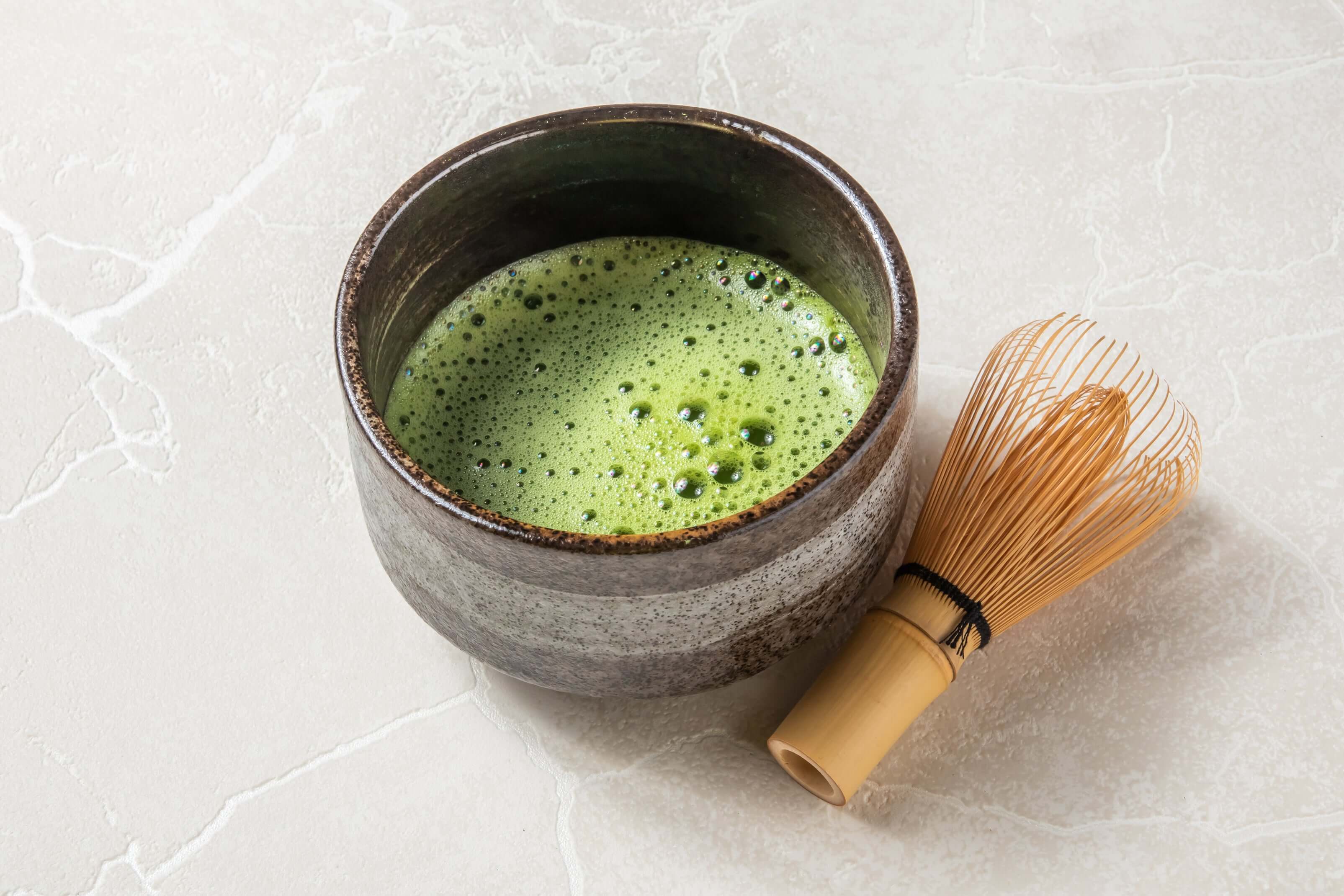 Inoue Tea Brushstroke Brown Mino-yaki Chawan - Japanese Matcha Bowl - Image 2