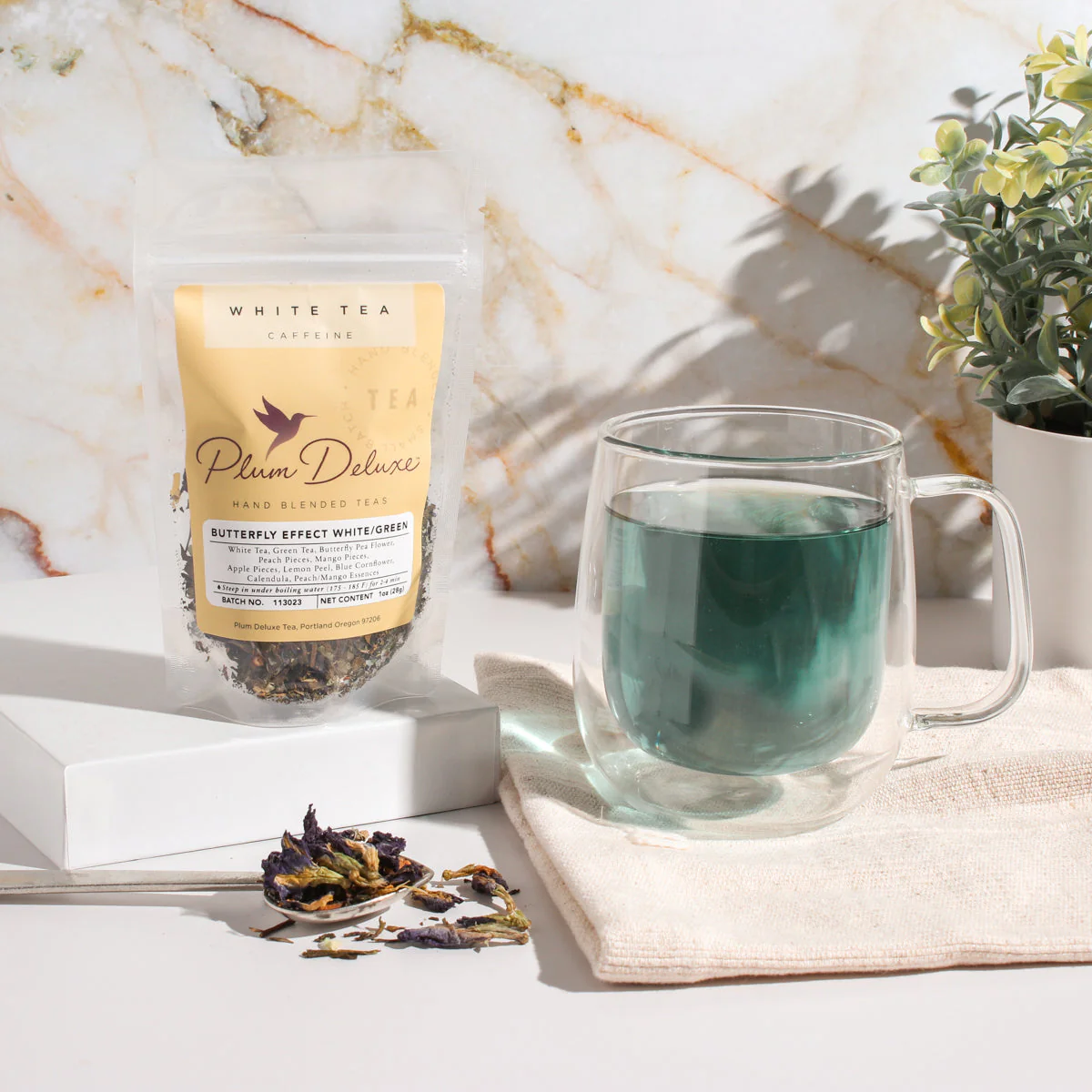 Plum Deluxe Butterfly Effect Green/White Tea (Mango / Peach) - Image 2