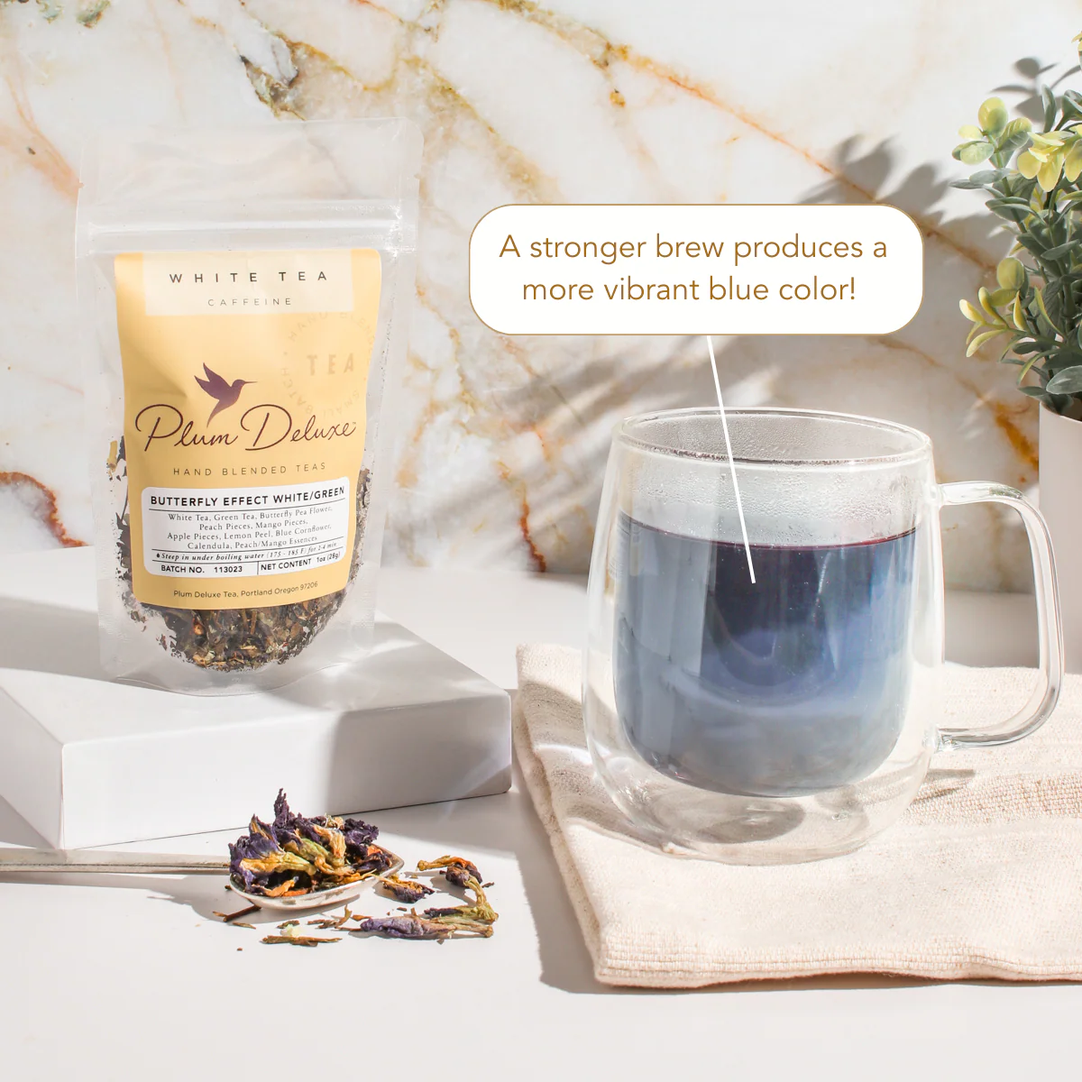 Plum Deluxe Butterfly Effect Green/White Tea (Mango / Peach) - Image 5