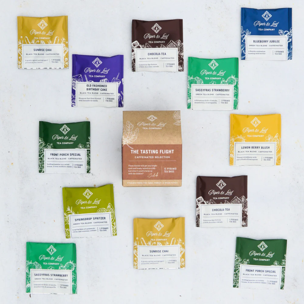 Piper and Leaf Caffeinated Tasting Flight - Box of 12 Tea Bags - Image 2