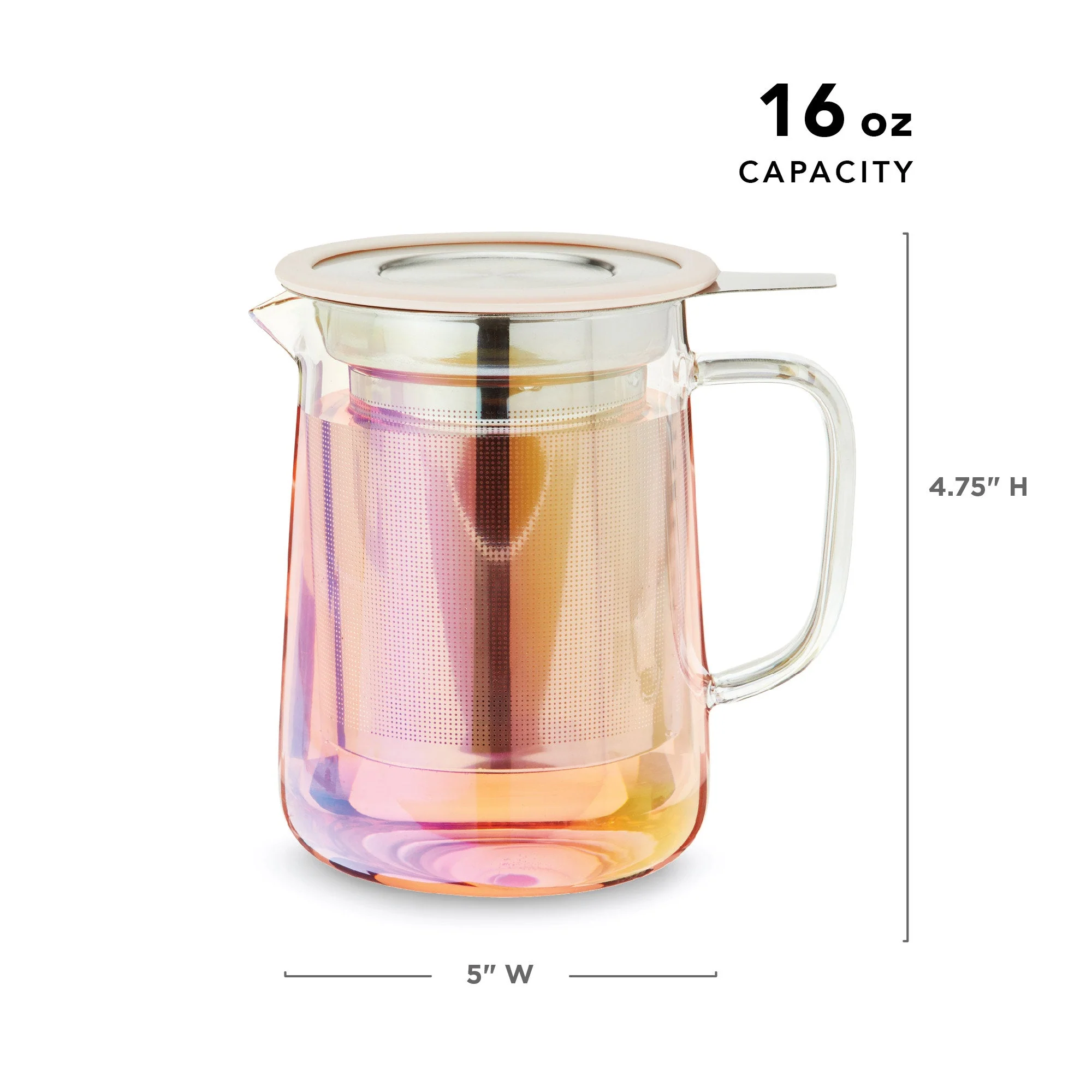 Pinky Up Chas Mini Glass Teapot & Infuser - Image 5