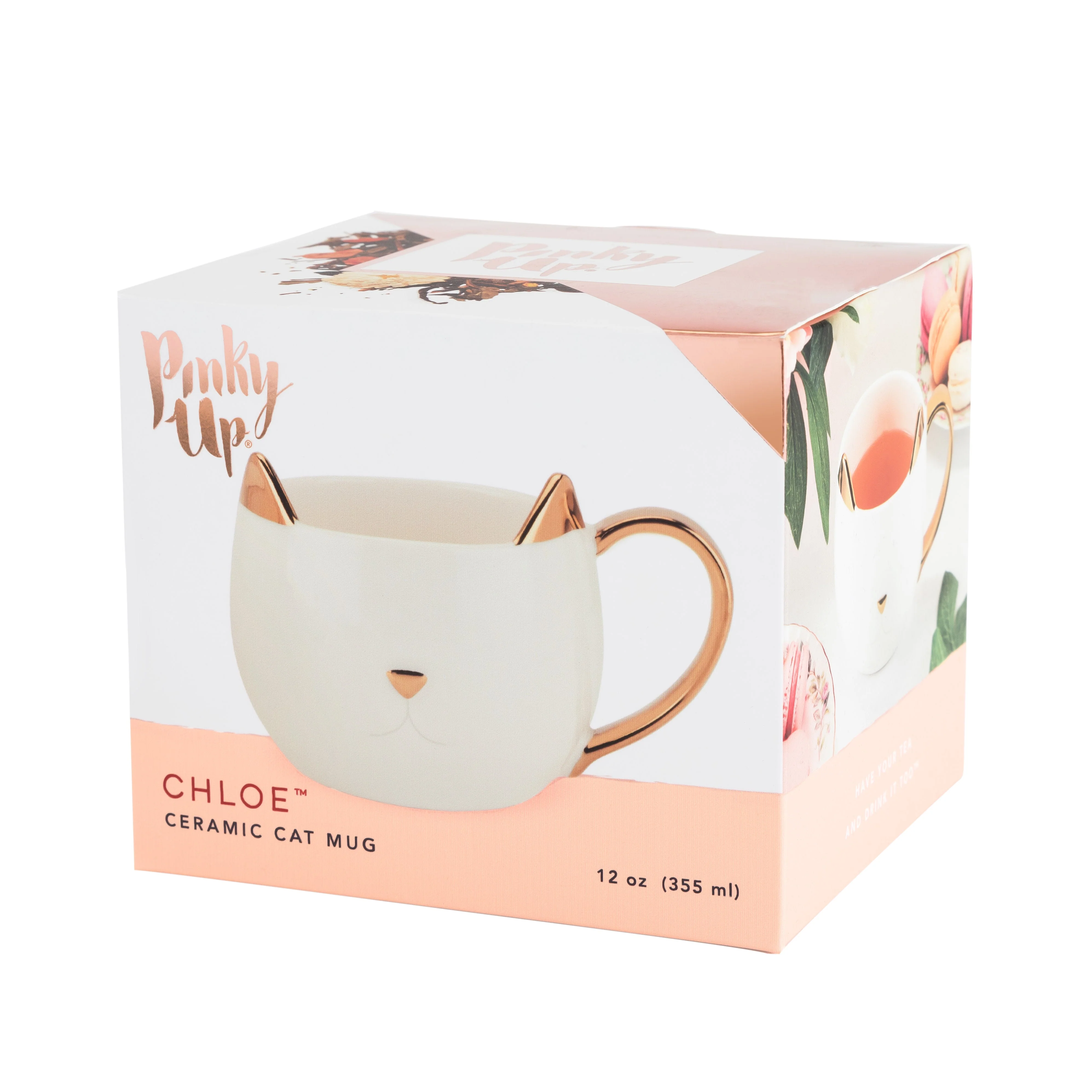 Pinky Up Chloe White Cat Mug - Image 6