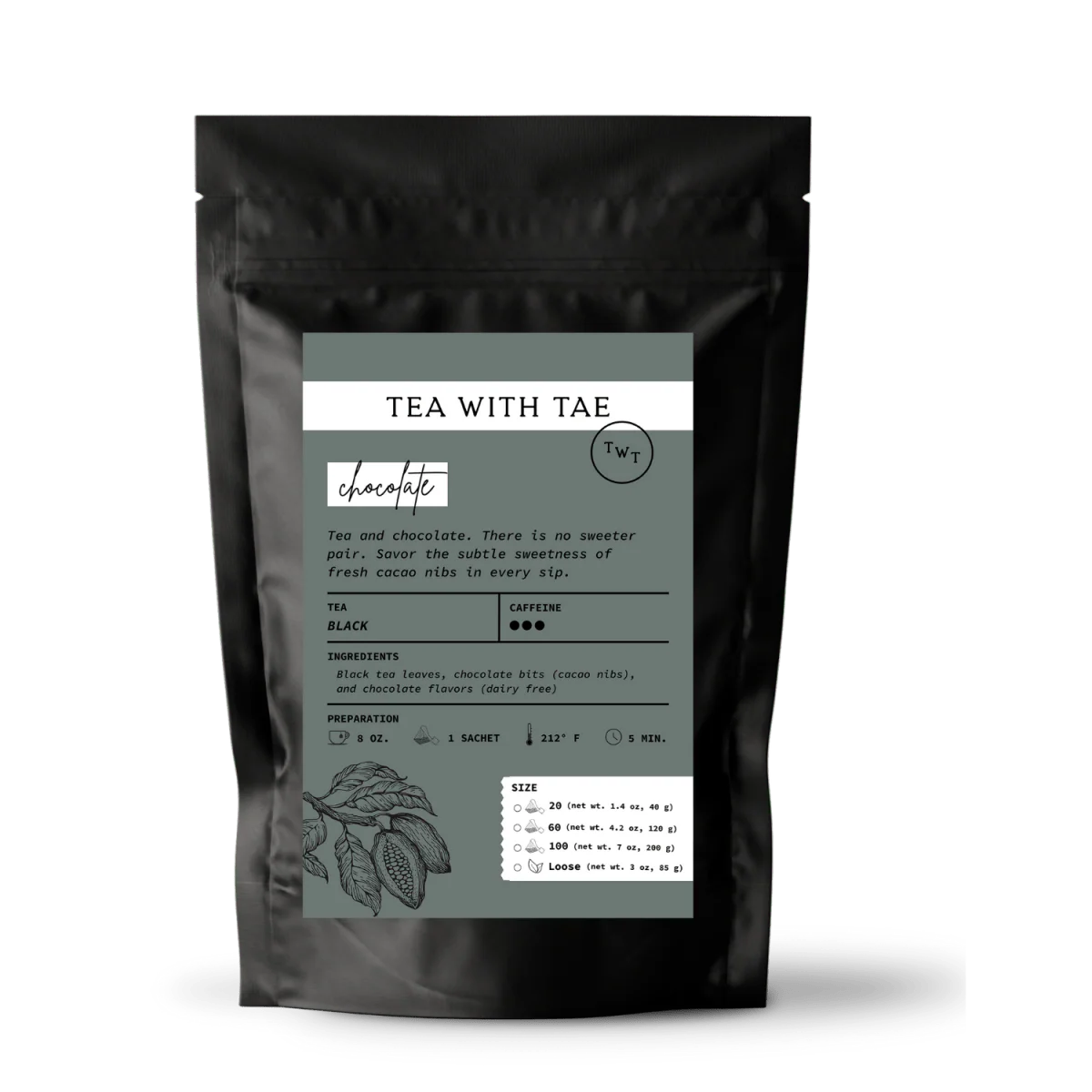 Tea with Tae Chocolate Tea Pouch - Image 2