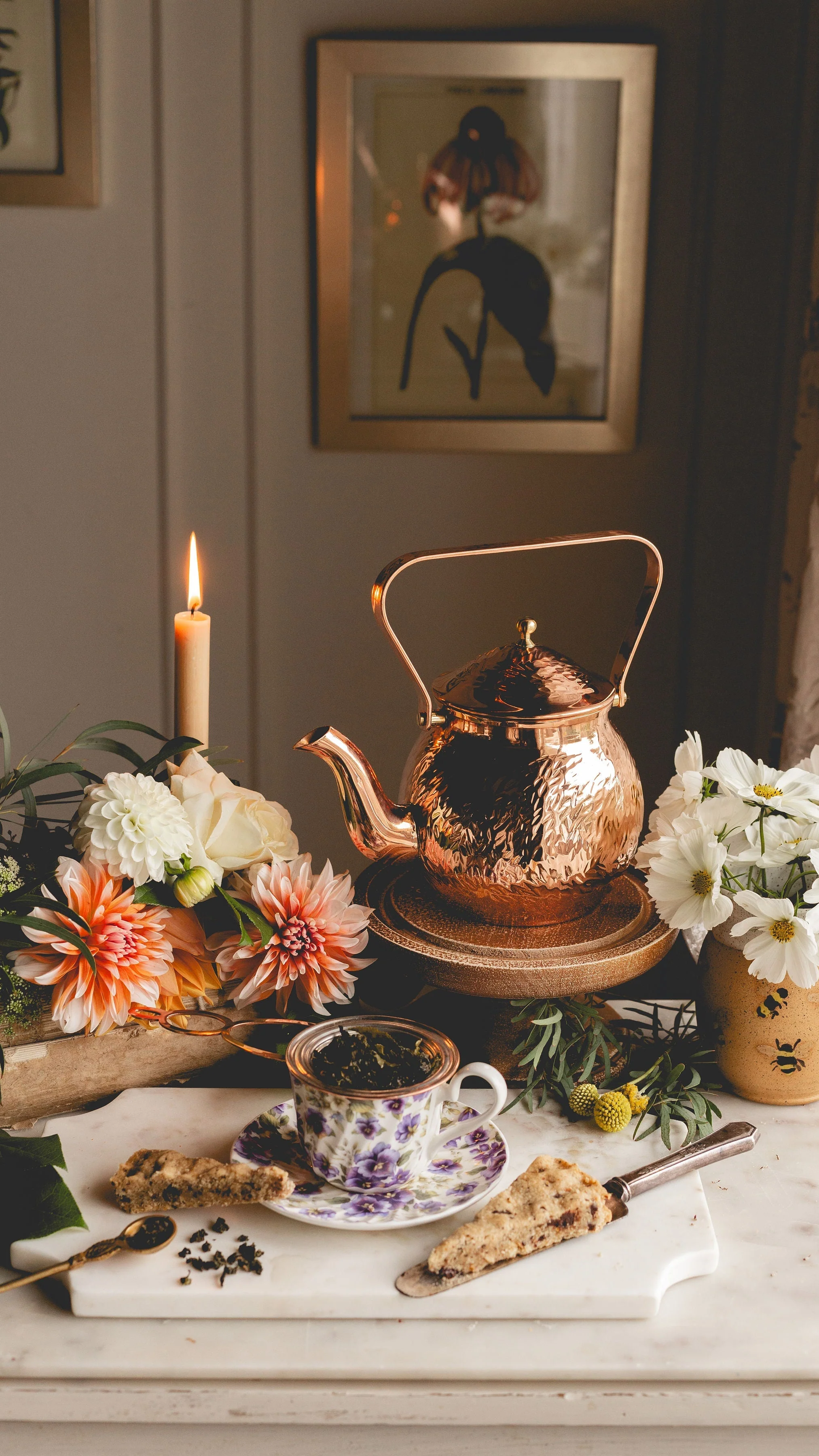 CMK Vintage Inspired Copper Hand Hammered Teapot - Image 5