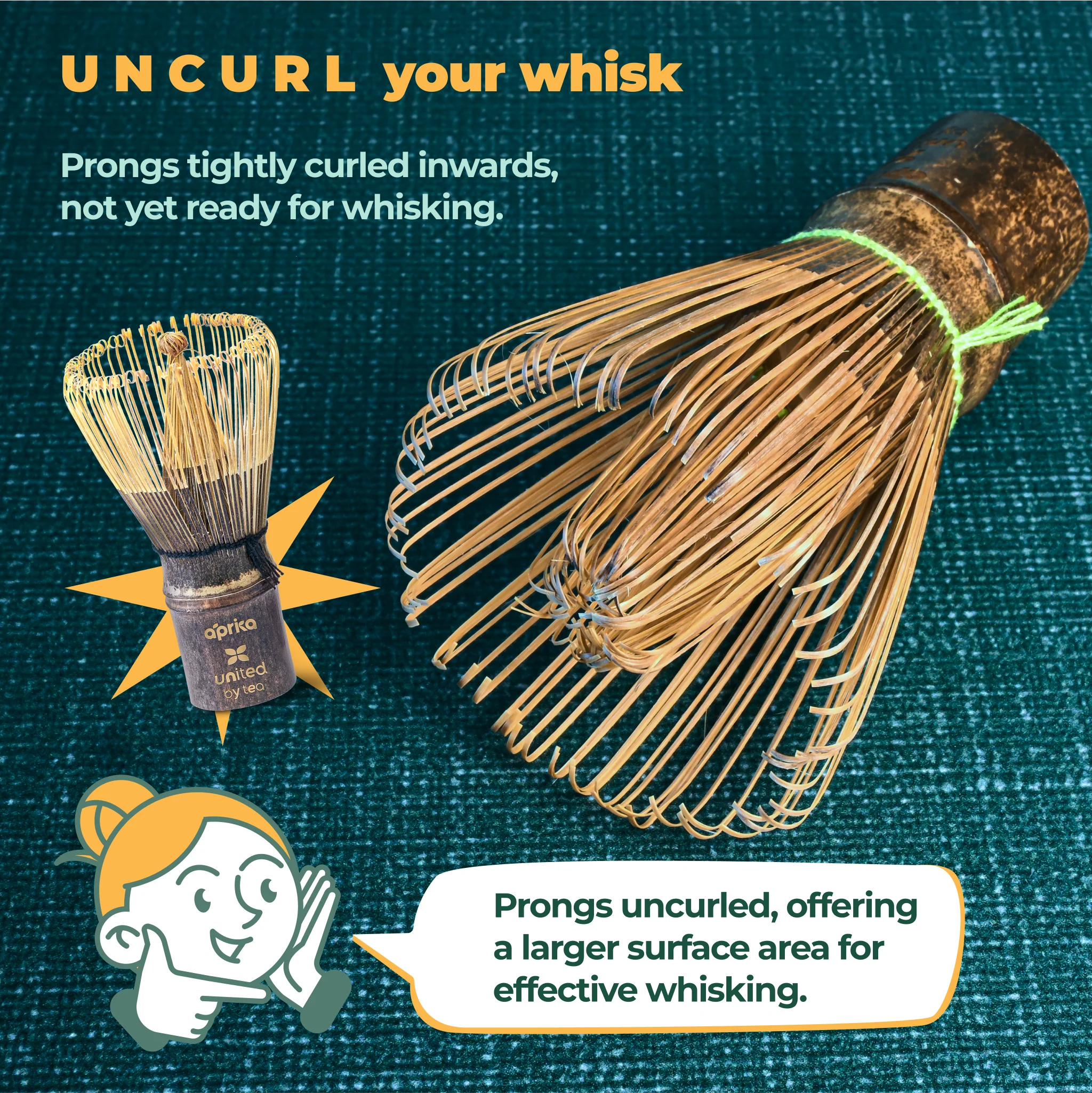 Aprika Life Dark Bamboo Matcha Whisk (100 Prongs) - Image 6