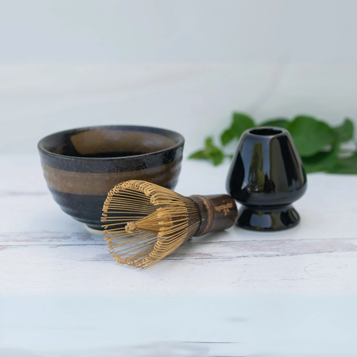 Aprika Life Dark Brown Glaze Ceramic Matcha Bowl - Image 6