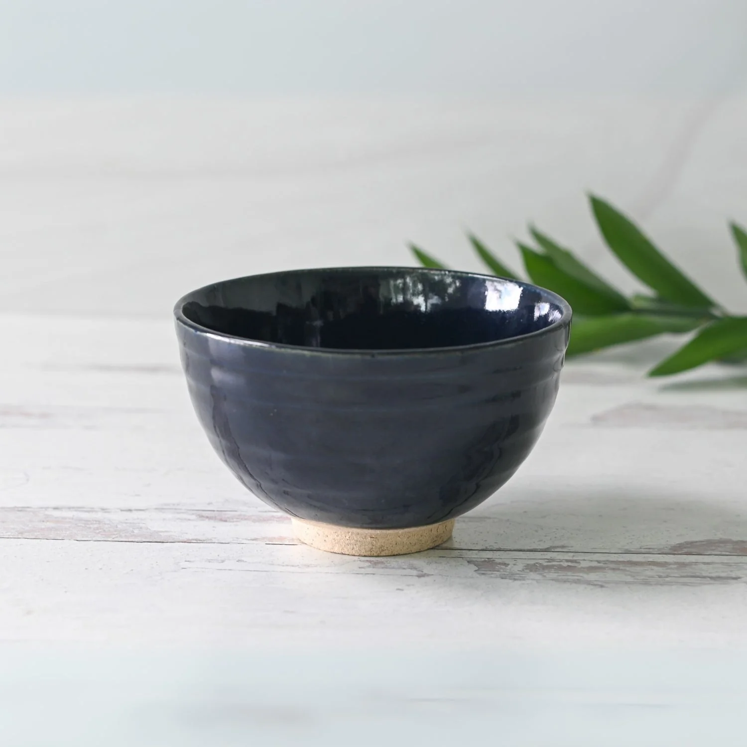 Aprika Life Dark Navy Blue Ceramic Matcha Bowl - Image 2