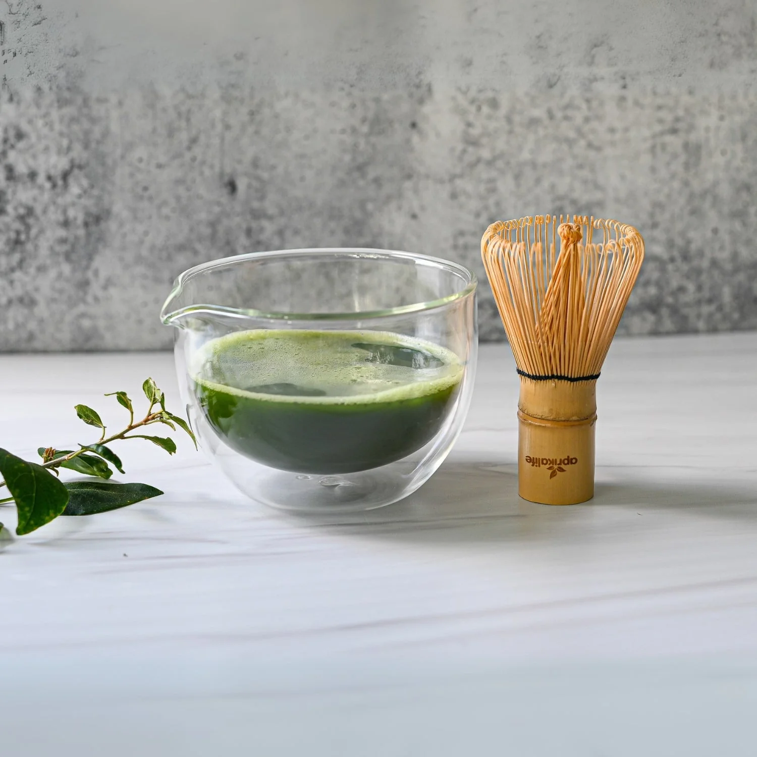 Aprika Life Double Sided (Double Wall) Glass Matcha Bowl with Spout - Image 3
