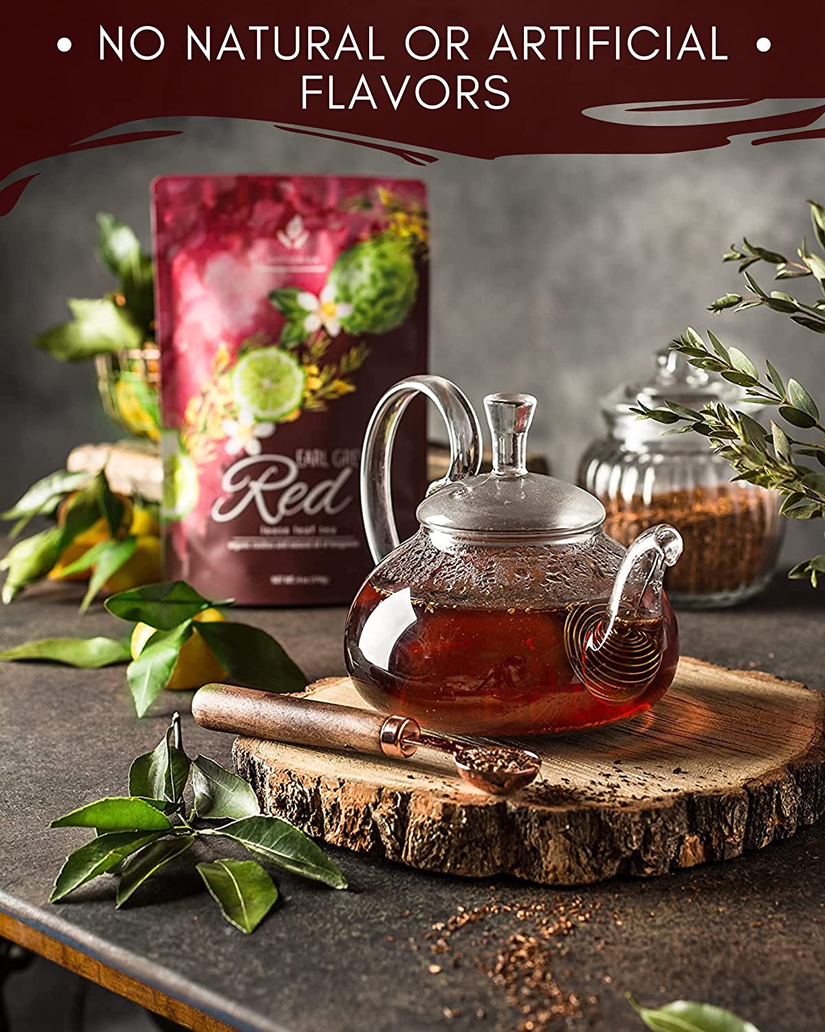Gardenika Earl Grey Rooibos Red Tea, Loose Leaf, USDA Organic, Kosher, Caffeine-Free – 4 Oz (113g) - Image 3