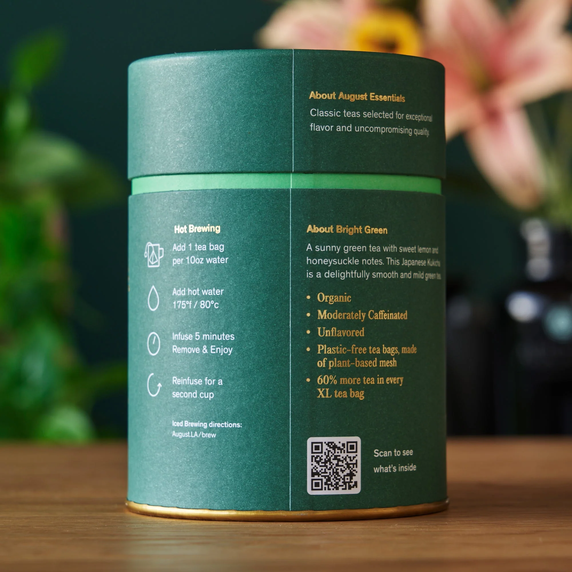 August Essentials Bright Green Green Tea - 15 Tea Bags - Image 3
