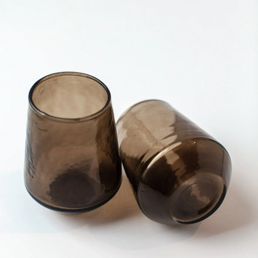Creative Women Handblown Hammered Glass Water Tumbler, Smoke - set of 4 - Image 4