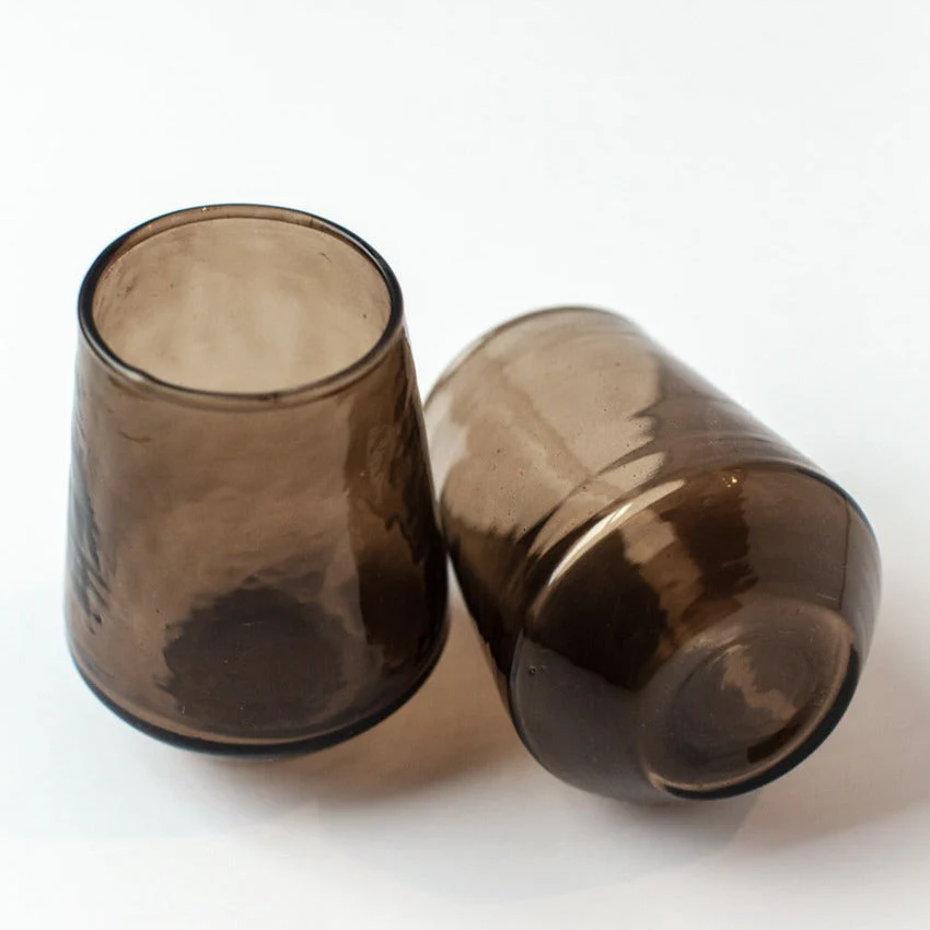 Creative Women Handblown Hammered Glass Water Tumbler, Smoke - set of 4 - Image 5