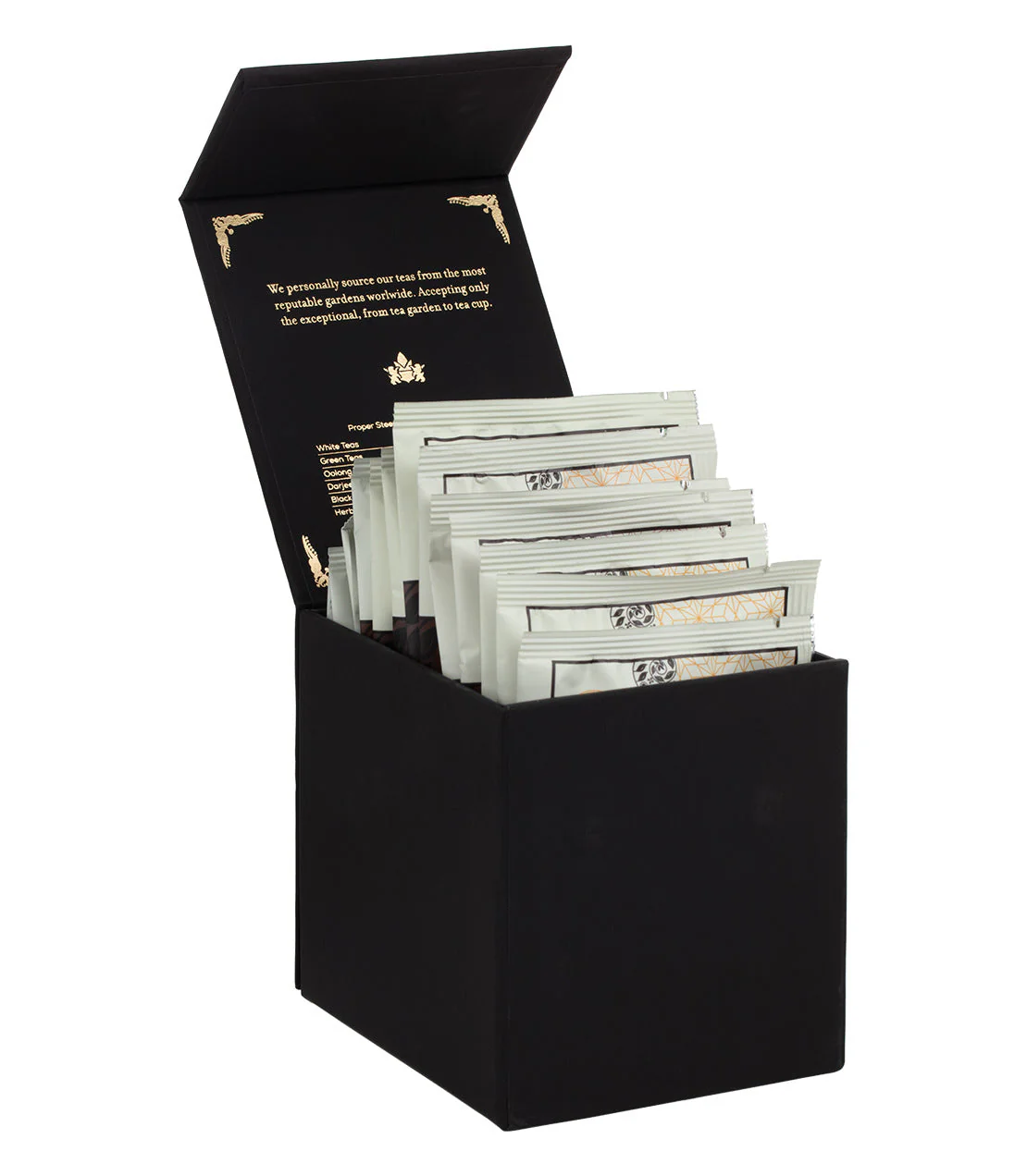 Harney & Sons Harney Heritage – Herbal & Decaf Wrapped Sachet Sampler Black Box