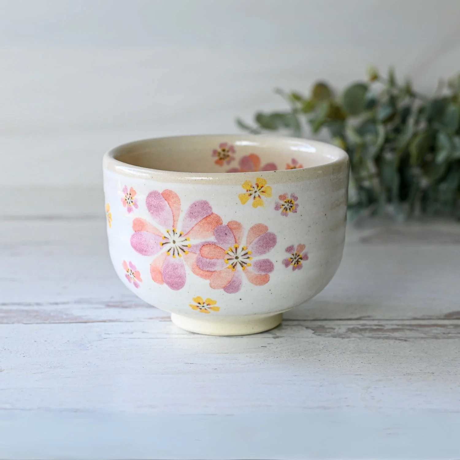 Aprika Life Japanese Pink Sakura Ceramic Matcha Bowl - Image 2