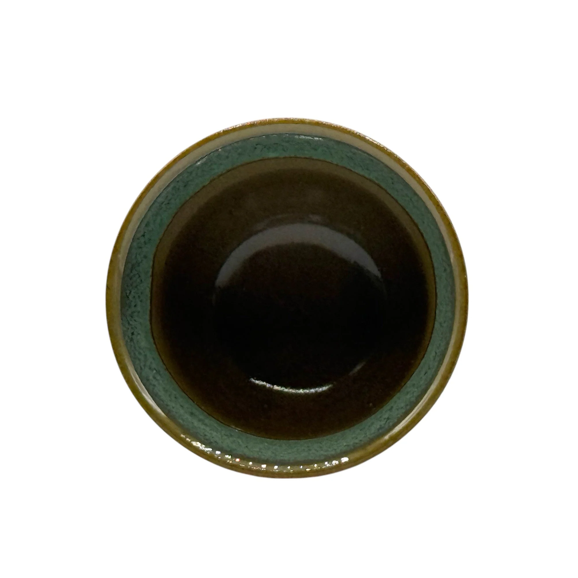 Inoue Tea Kin Kama Green Mino-yaki Yunomi - Japanese Sencha Teacup - Image 3