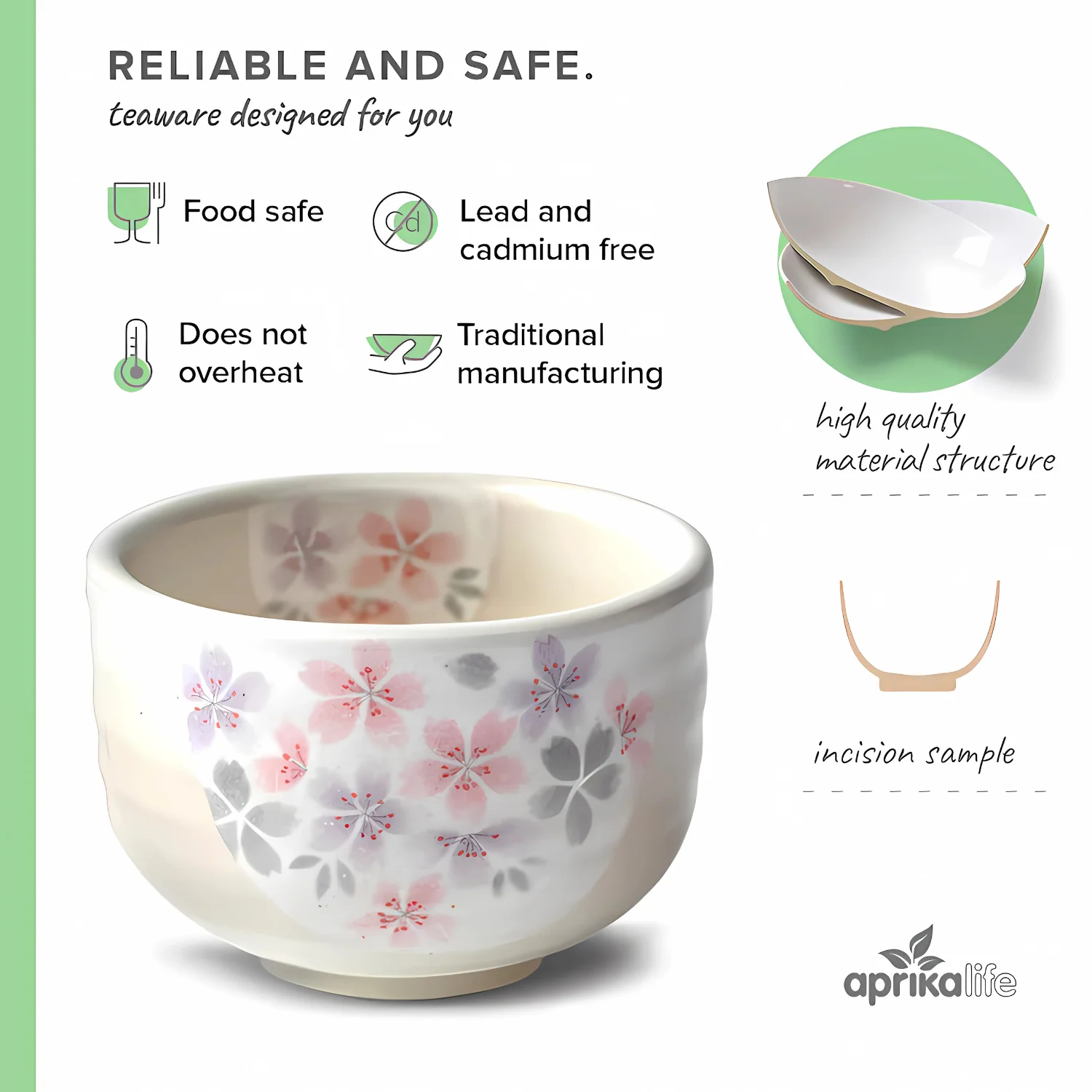 Aprika Life Kohiki Pink Sakura Ceramic Matcha Bowl - Image 4