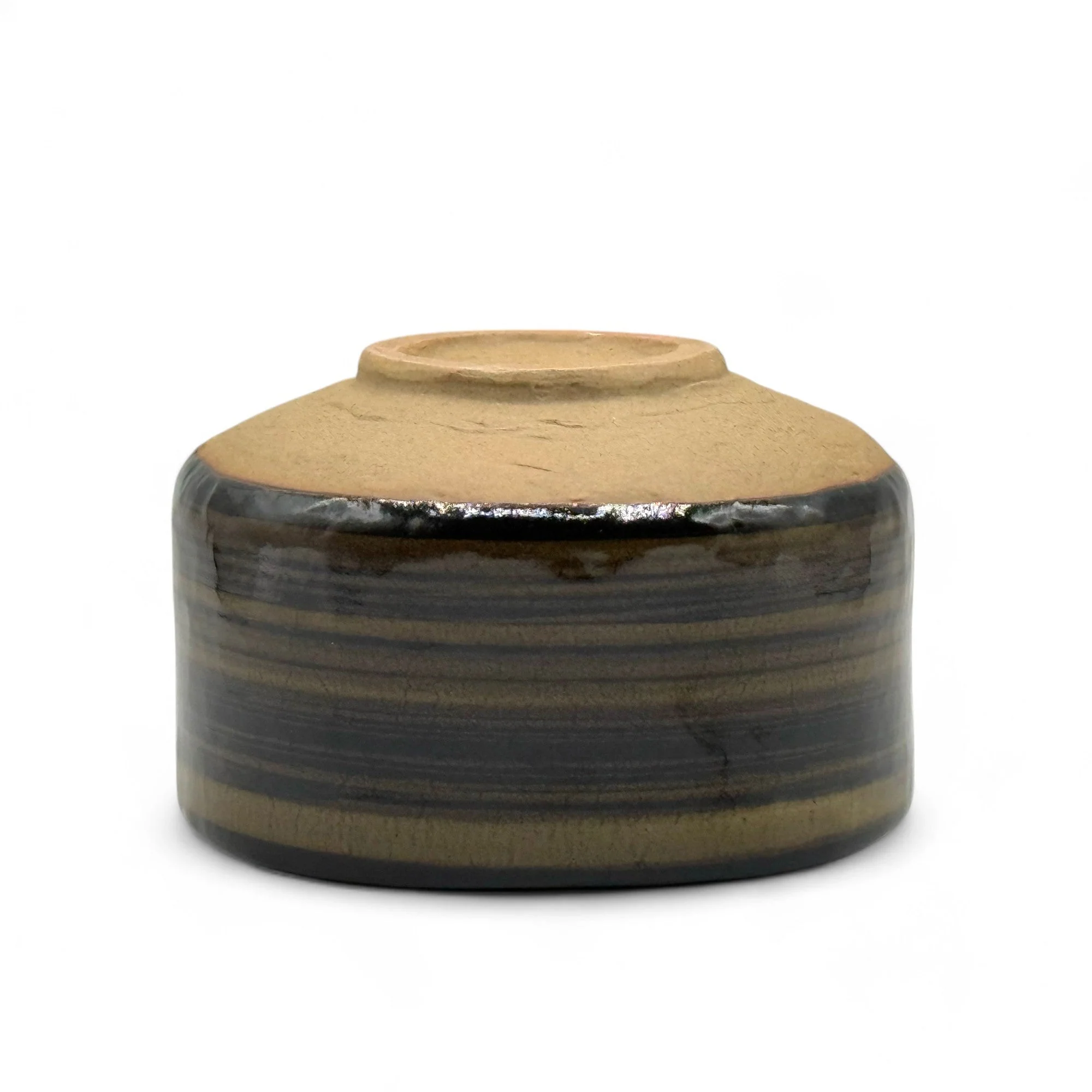 Inoue Tea Kokuyu Glaze Brown Mino-yaki Chawan - Japanese Matcha Bowl - Image 3