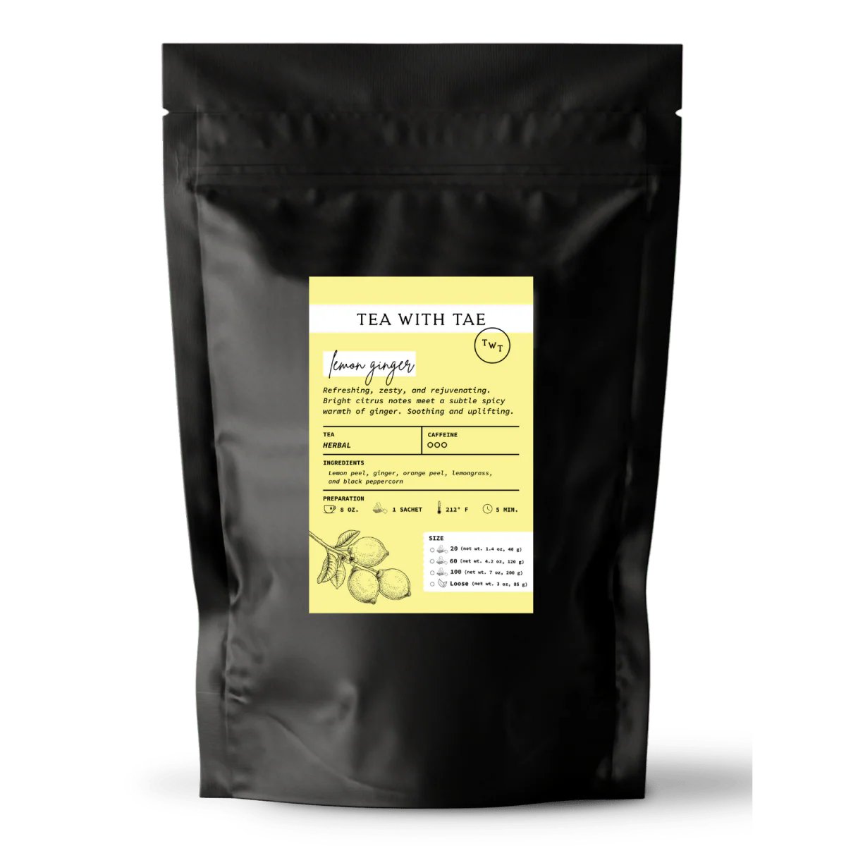 Tea with Tae Lemon Ginger Pouch - Image 6