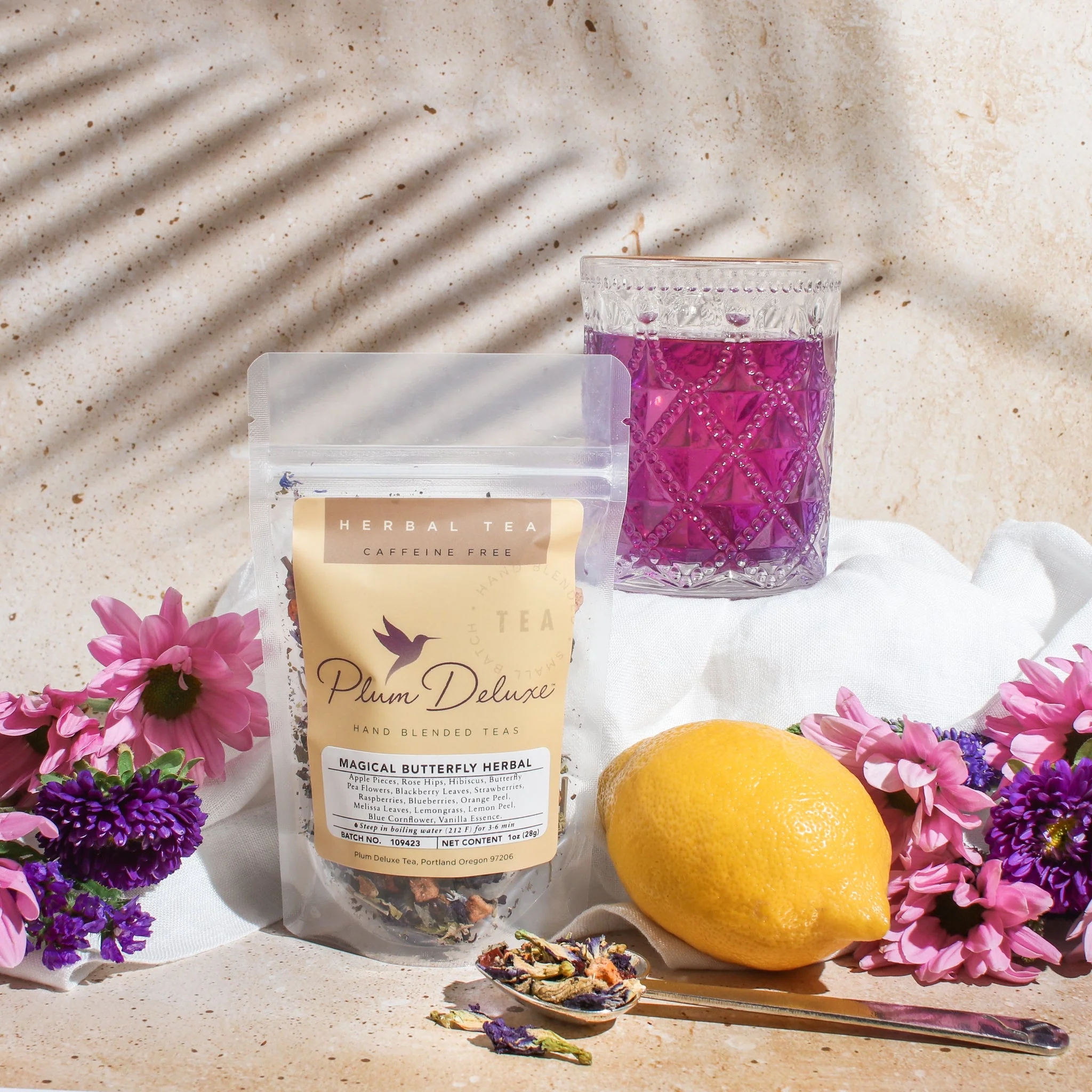 Plum Deluxe Magical Butterfly Herbal Tea (Butterfly Pea Flower / Berries) - Image 2