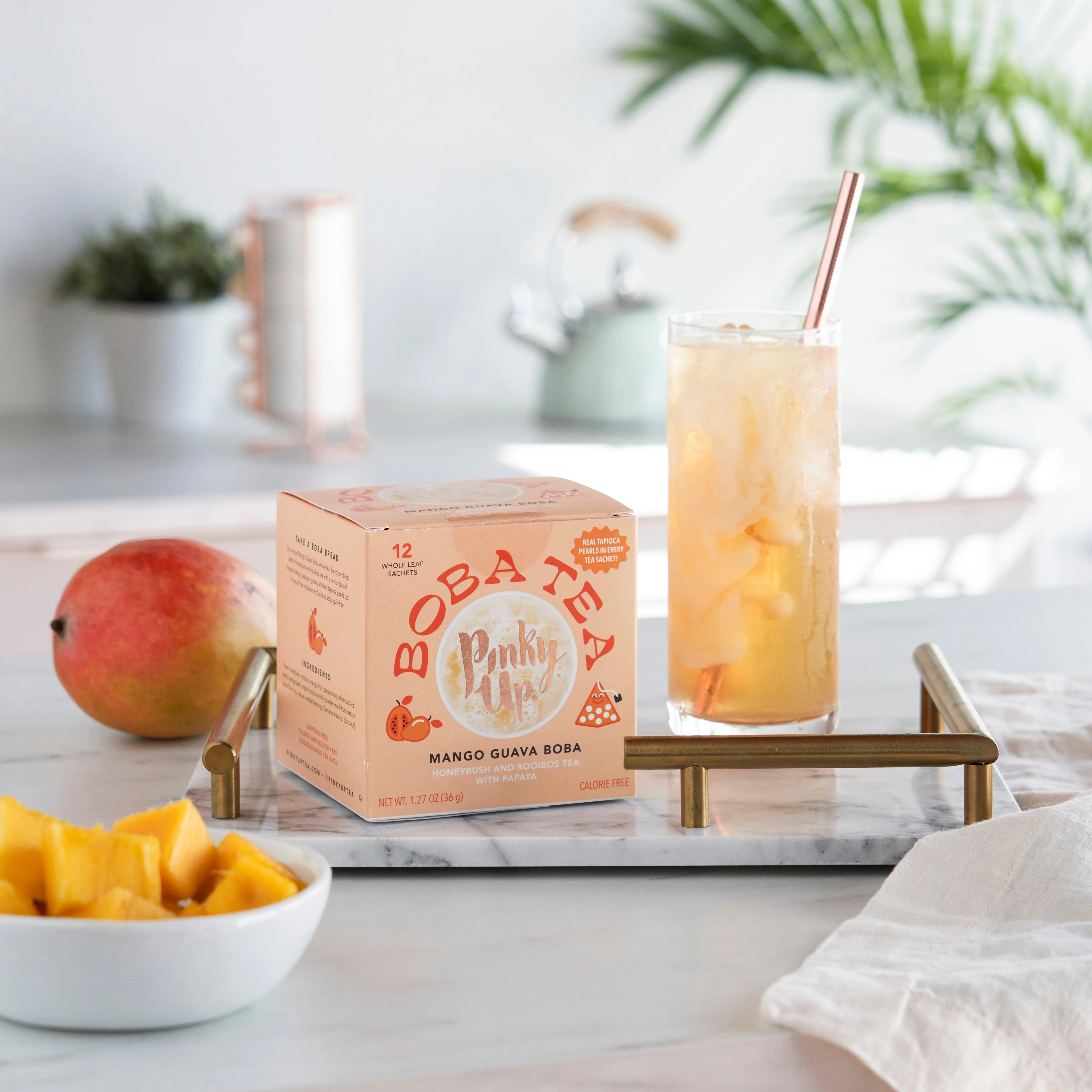 Pinky Up Mango Guava Boba Tea Sachets - Image 3