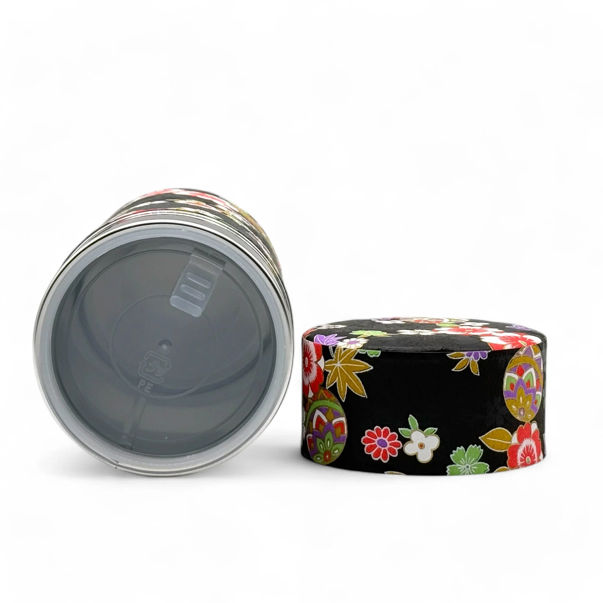 Inoue Tea Matsuri Black Washi Paper Wrapped Tea Canister (L) - Japanese Chazutsu - Image 2
