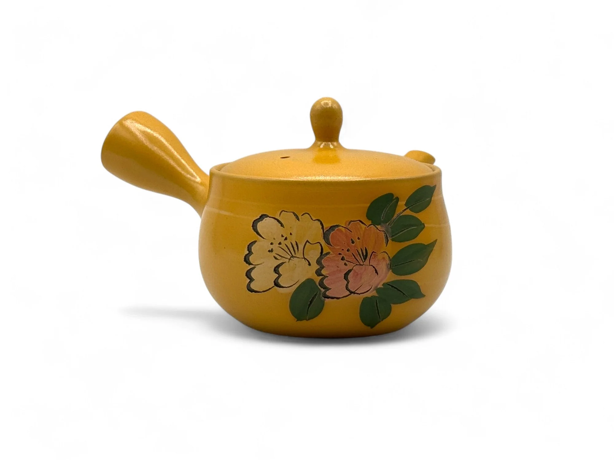 Inoue Tea Mitsubachi Hana Yellow Tokoname-yaki Kyusu - Japanese Teapot - Image 6