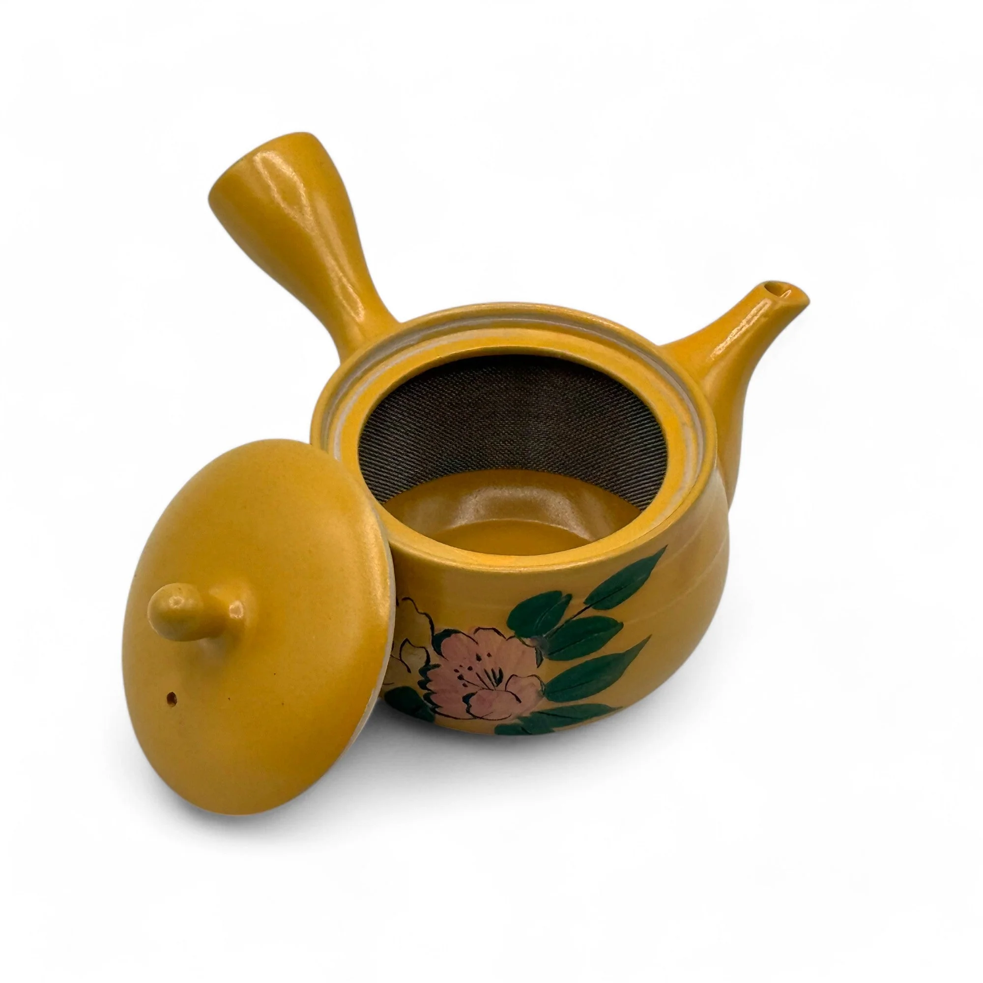 Inoue Tea Mitsubachi Hana Yellow Tokoname-yaki Kyusu - Japanese Teapot - Image 8