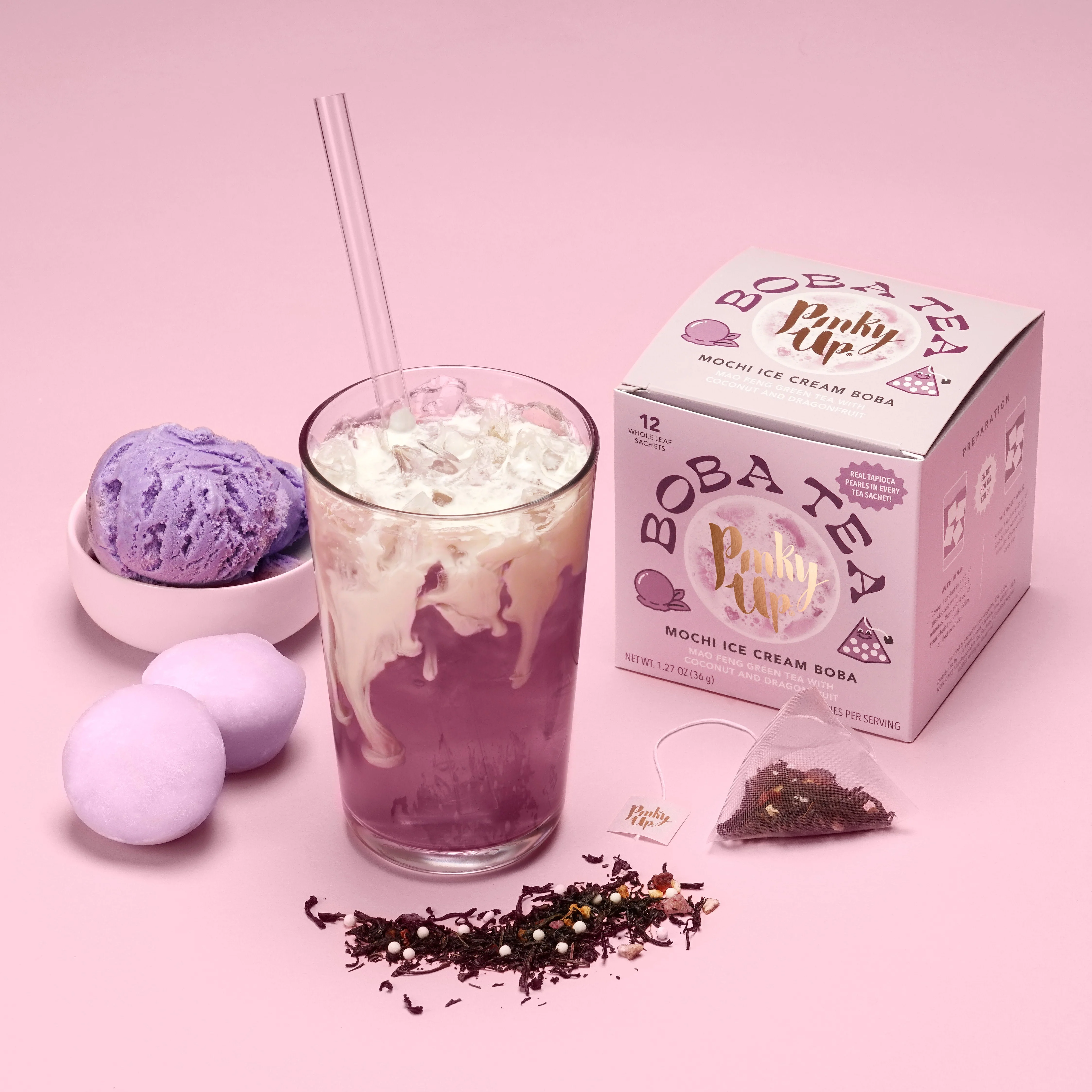 Pinky Up Mochi Ice Cream Boba Tea Sachets - Image 3