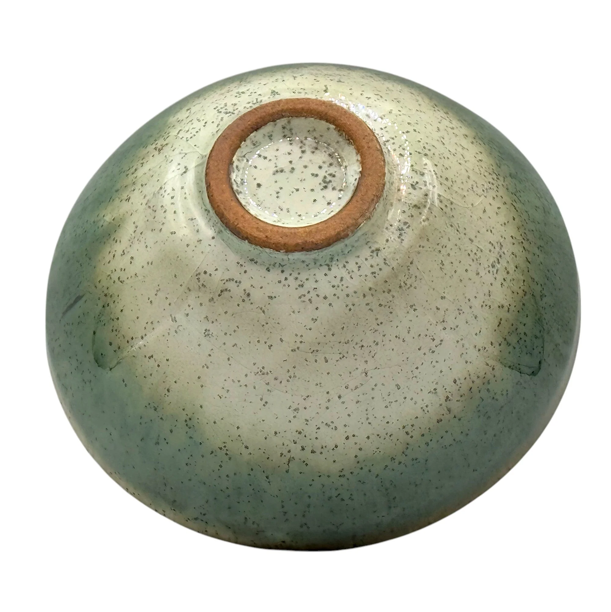 Inoue Tea Nagashi Flower Oribe-yaki Ido Chawan - Japanese Matcha Bowl - Image 4