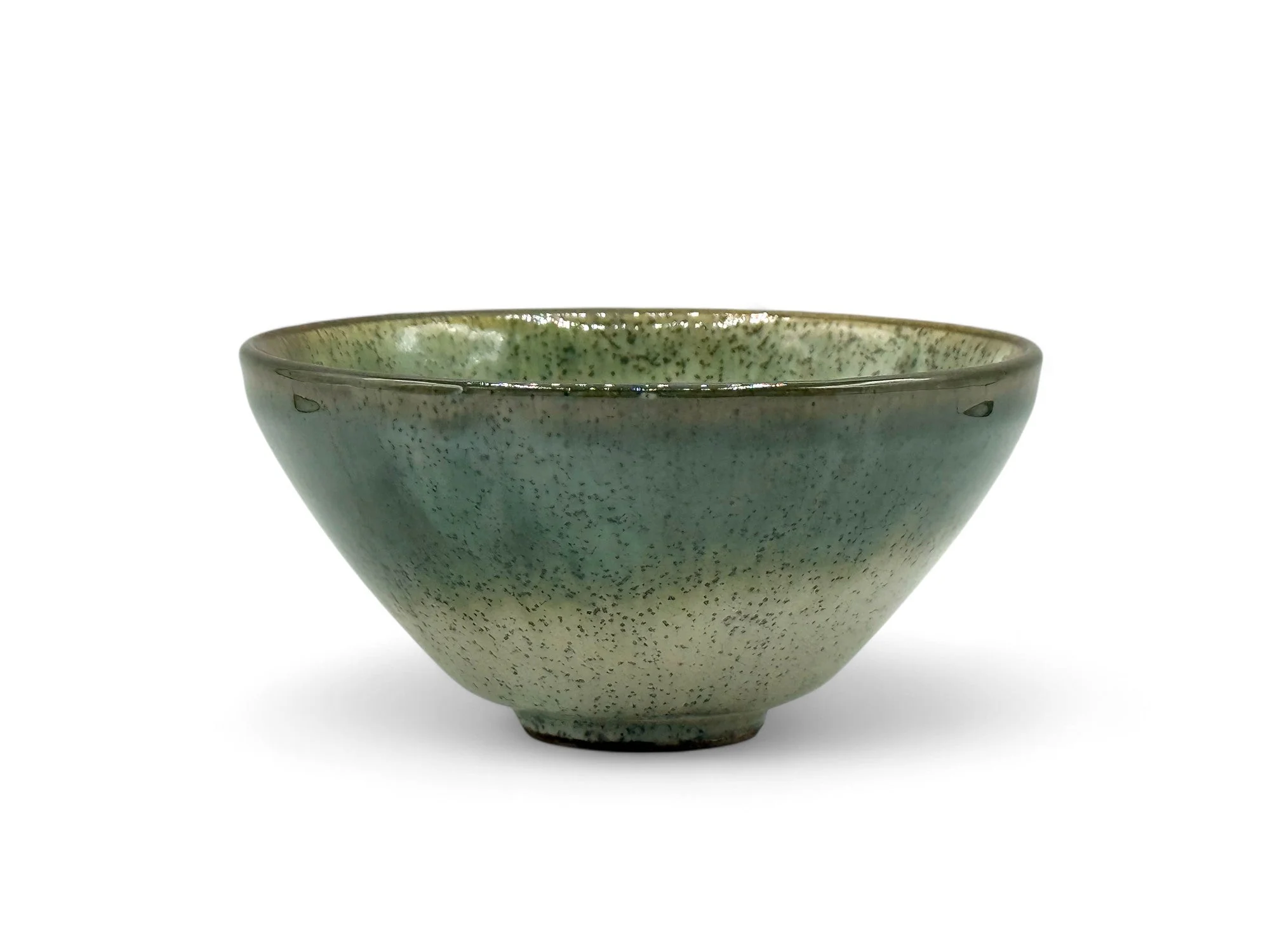 Inoue Tea Nagashi Flower Oribe-yaki Ido Chawan - Japanese Matcha Bowl - Image 5