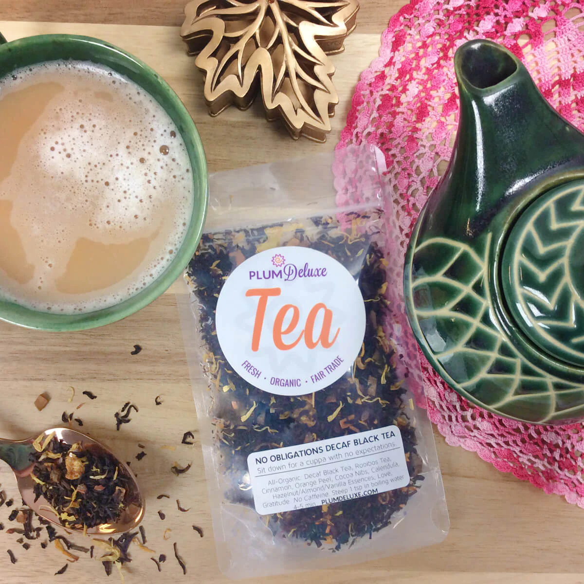 Plum Deluxe No Obligations Decaf Black Tea (Hazelnut - Almond - Cinnamon) - Image 2