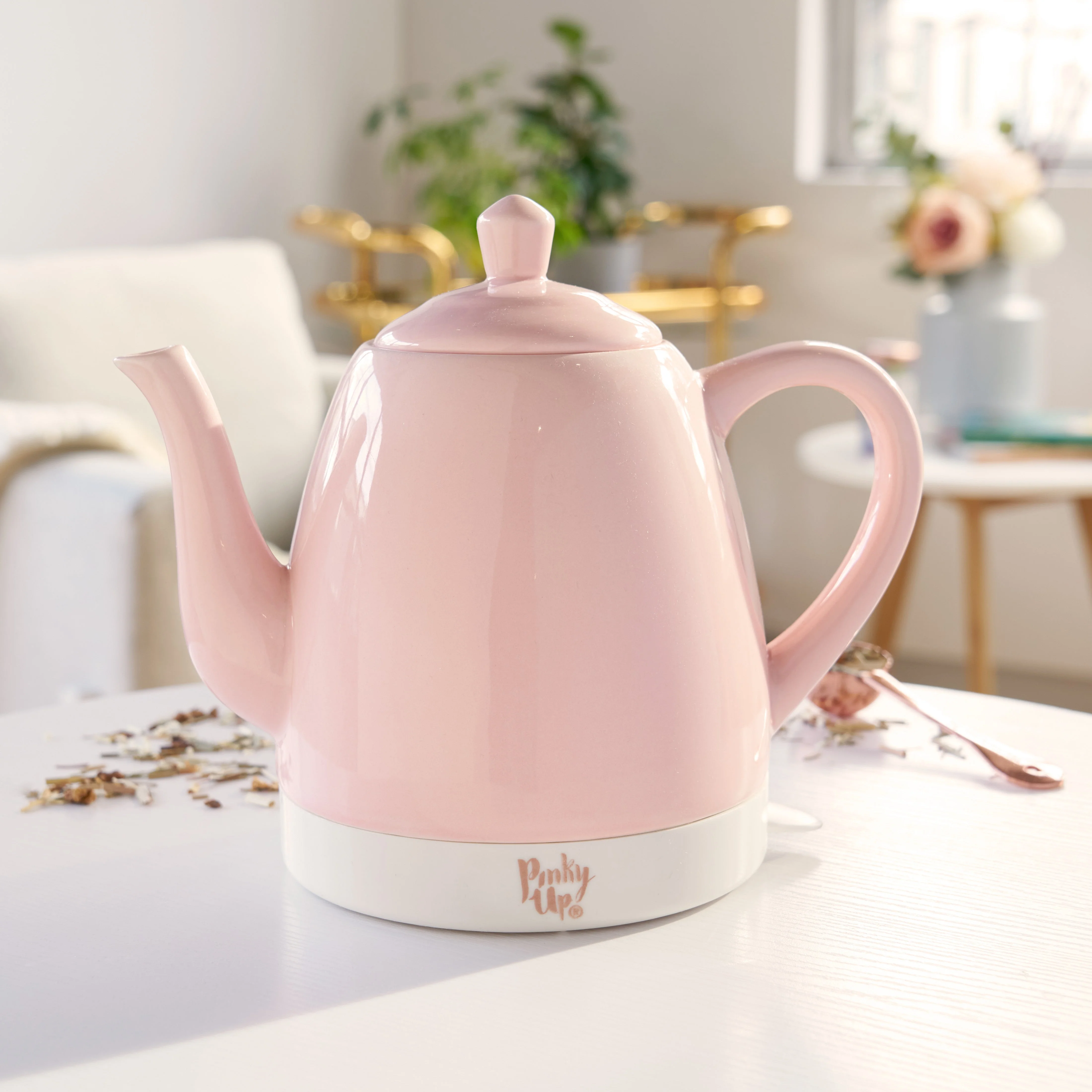 Pinky Up Noelle™ Pink Ceramic Electric Tea Kettle - Image 3