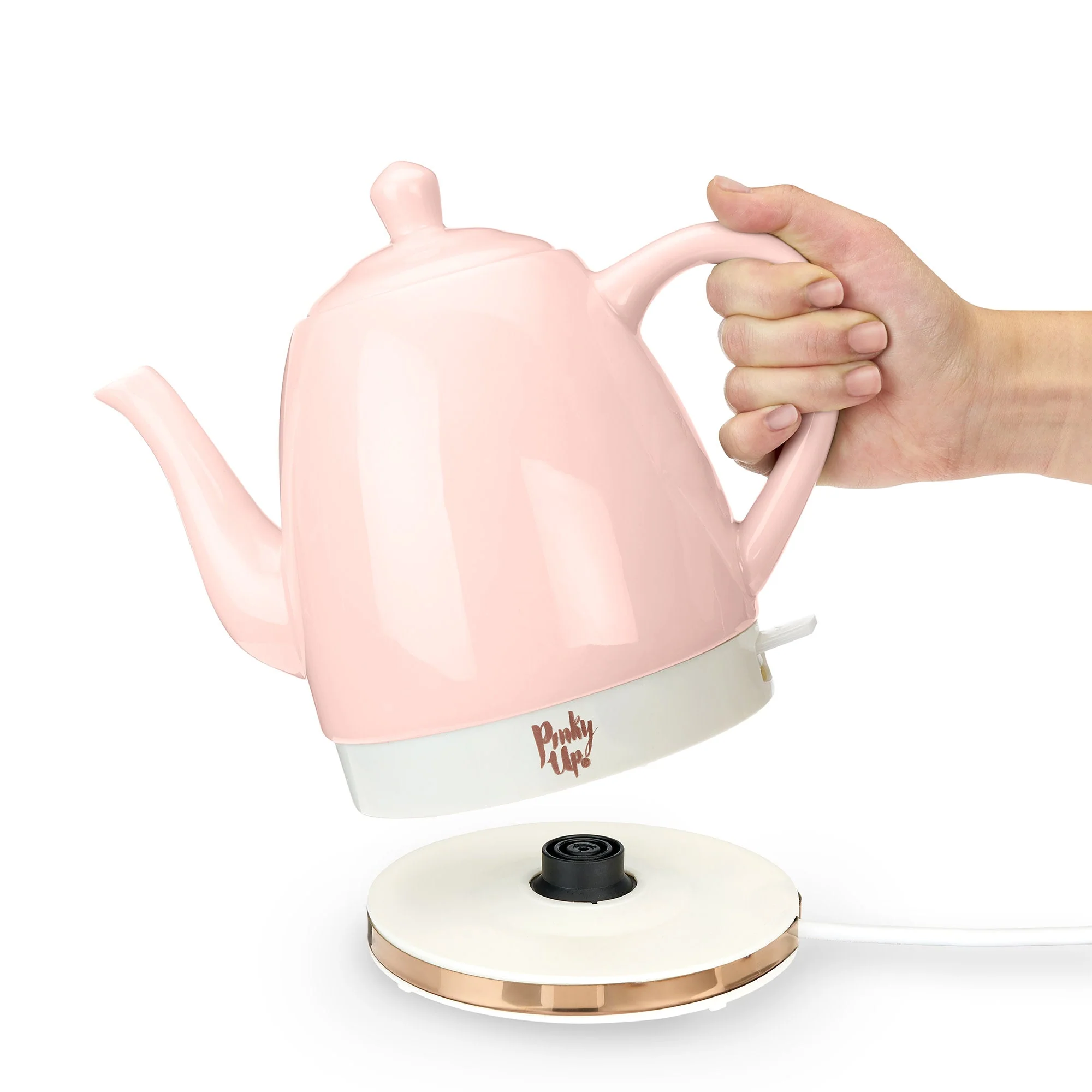 Pinky Up Noelle™ Pink Ceramic Electric Tea Kettle - Image 4